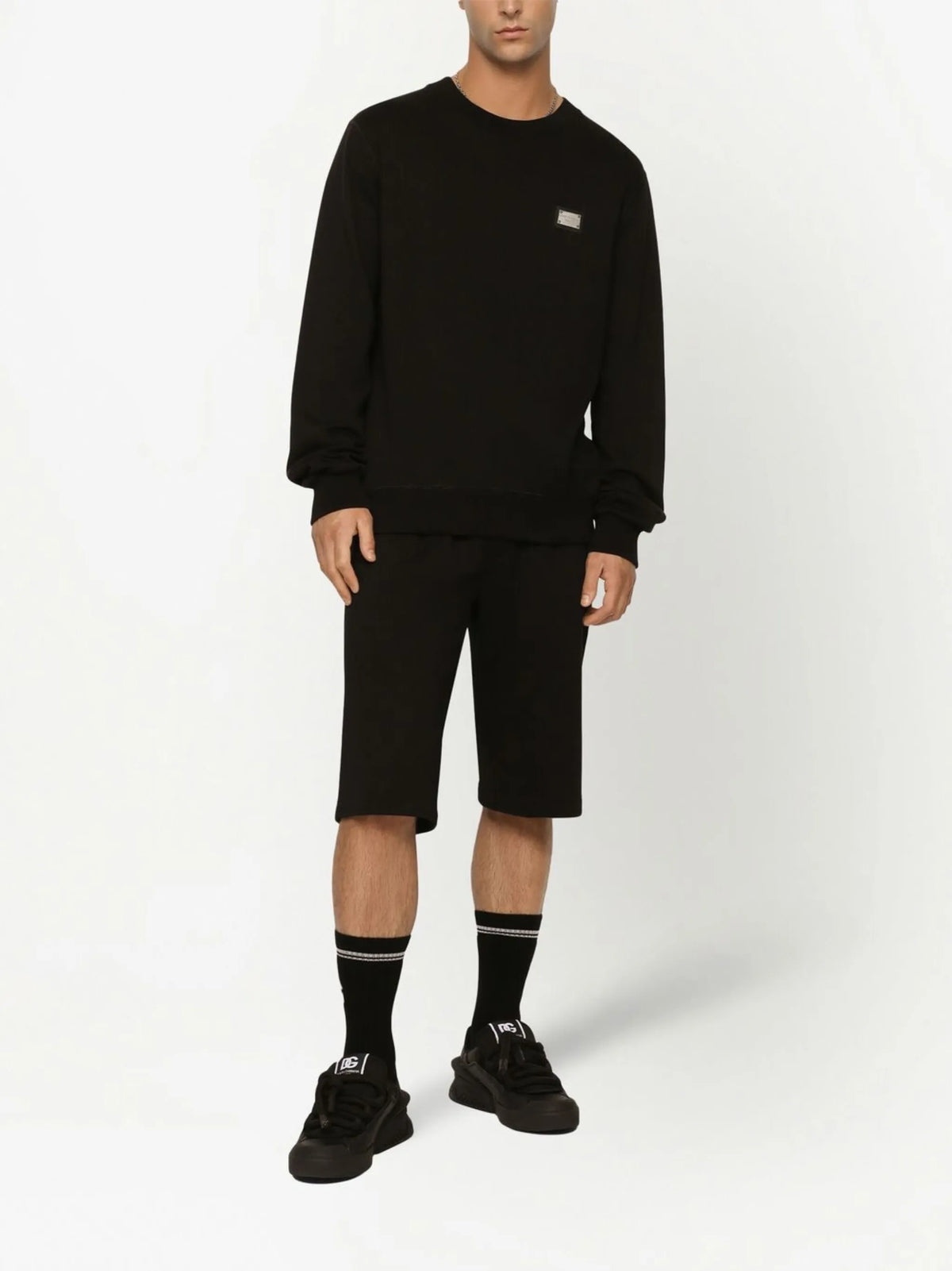 jersey sweatshirt with branded tag