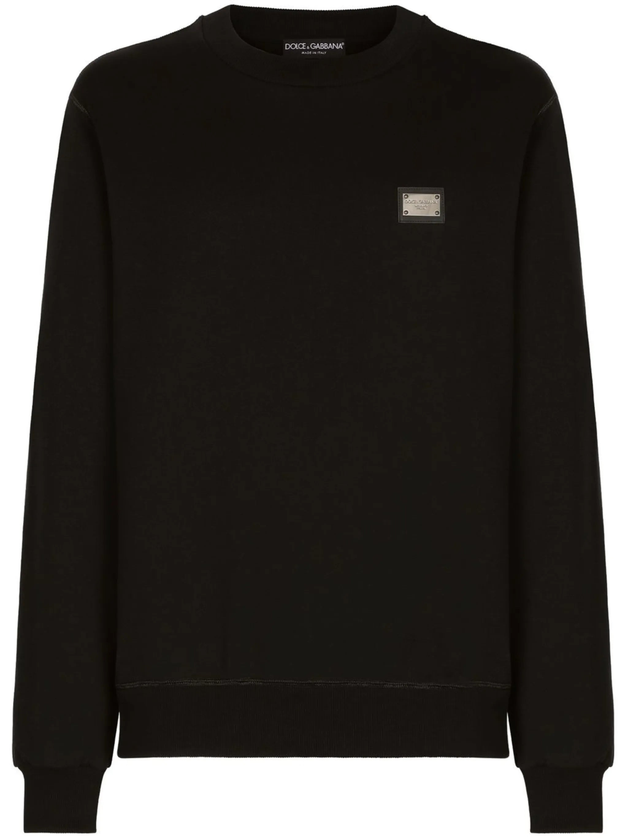jersey sweatshirt with branded tag