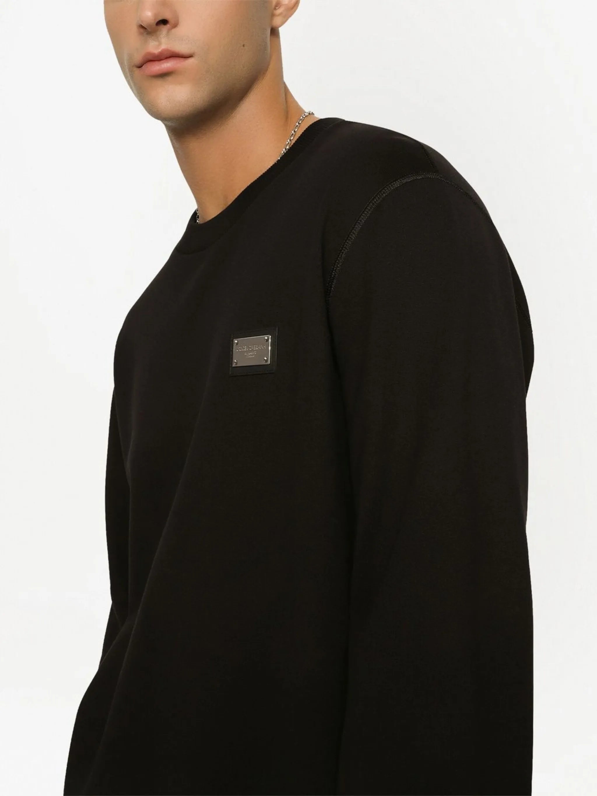 jersey sweatshirt with branded tag