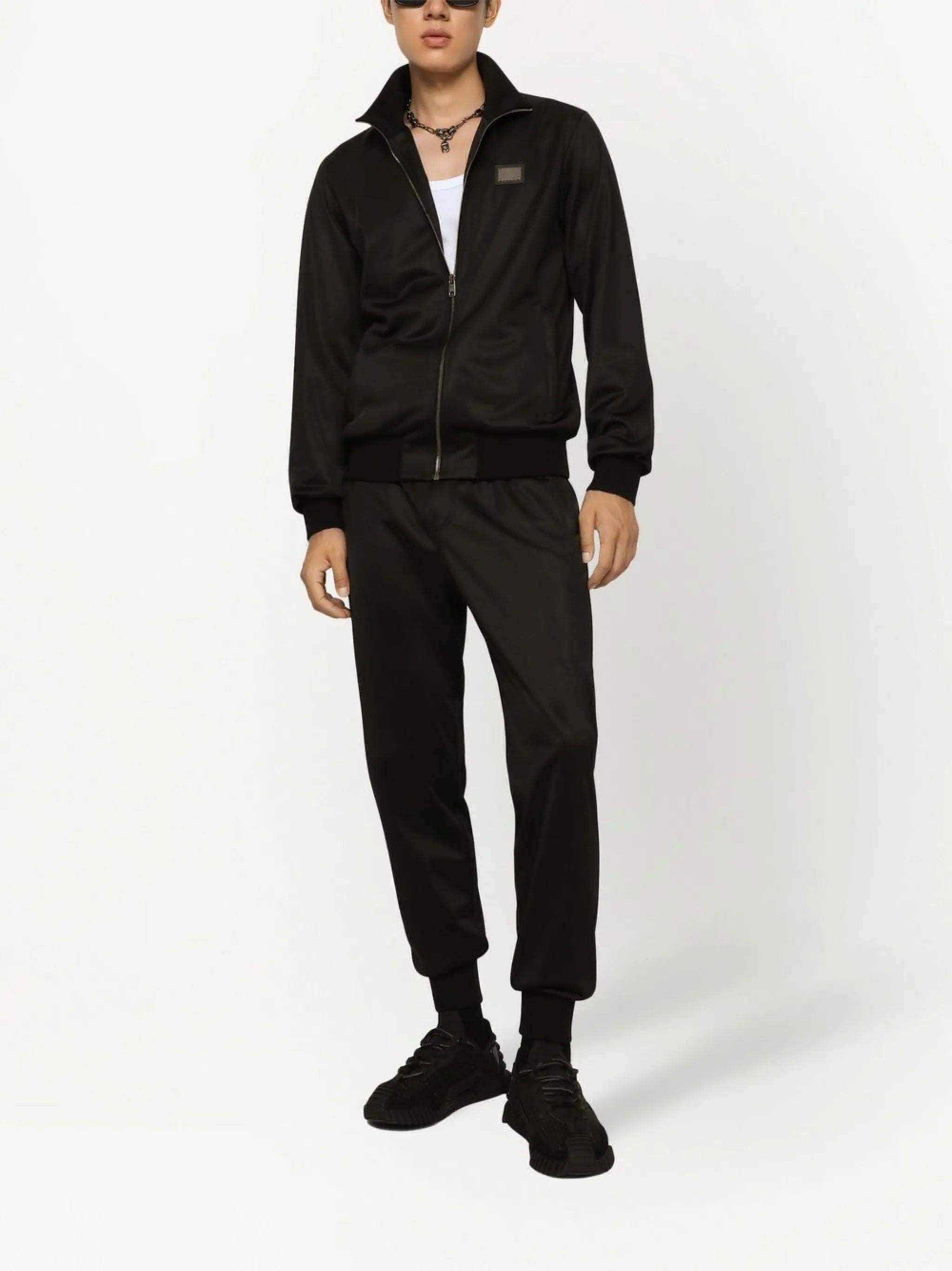 logo-tag zip-up sweatshirt