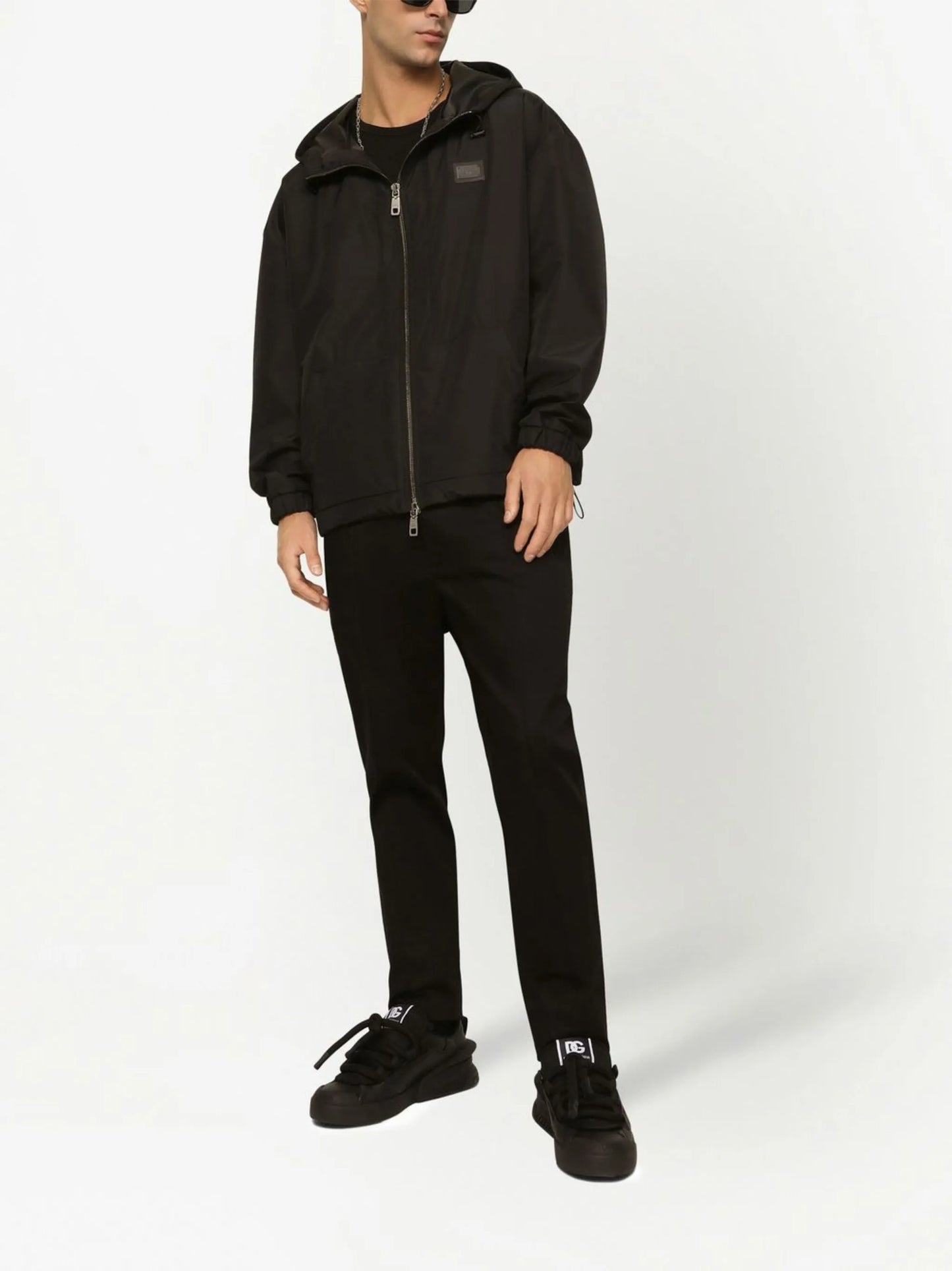 logo-tag hooded jacket