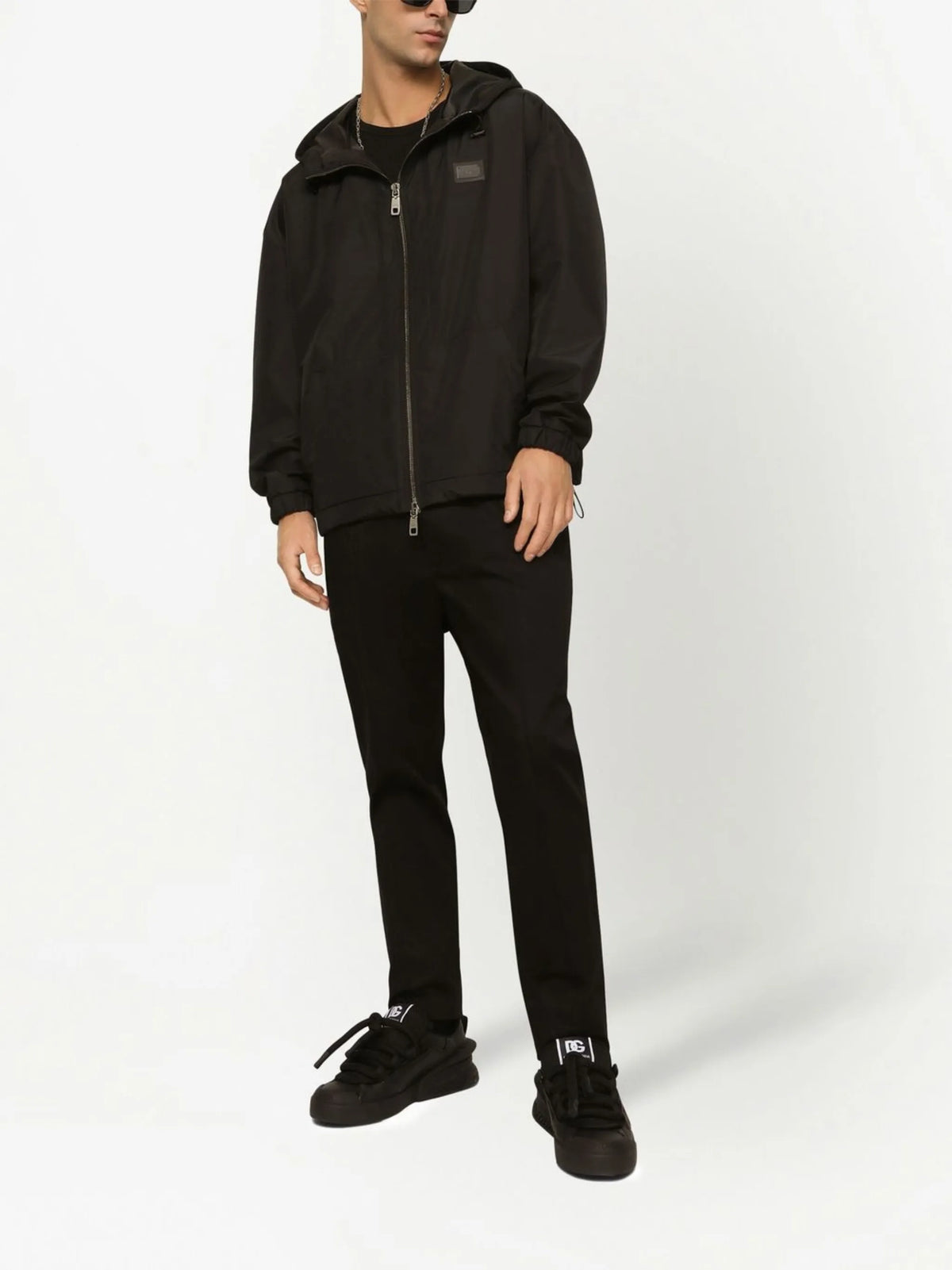 logo-tag hooded jacket
