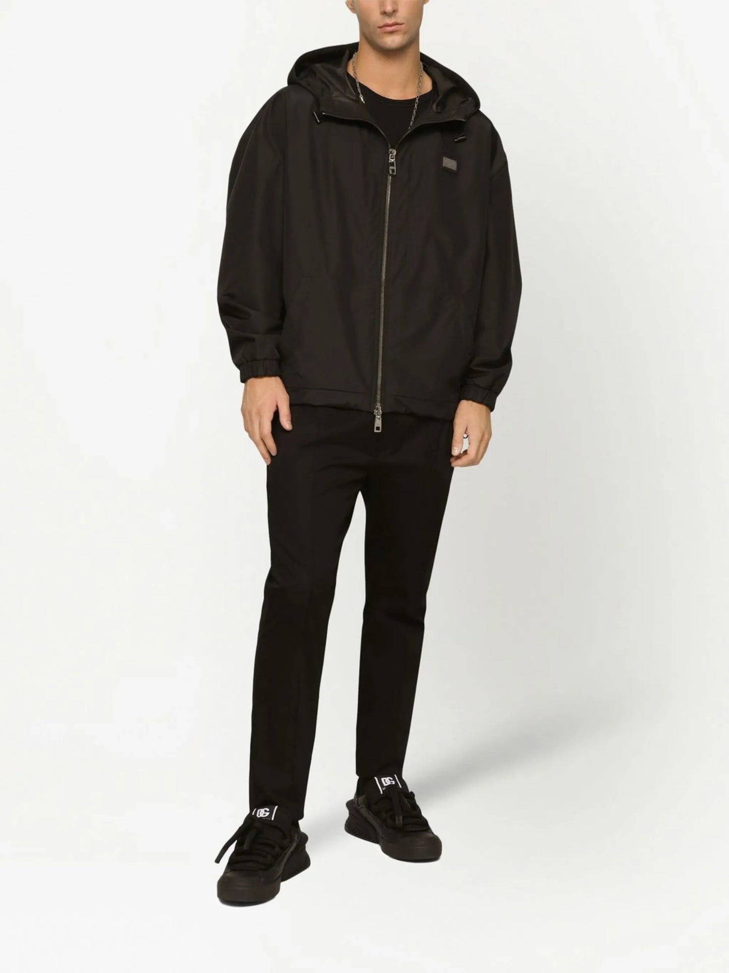 logo-tag hooded jacket