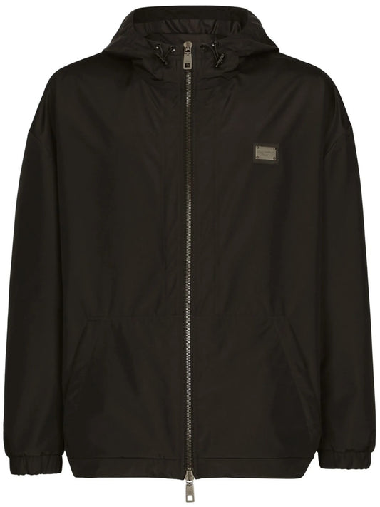 logo-tag hooded jacket