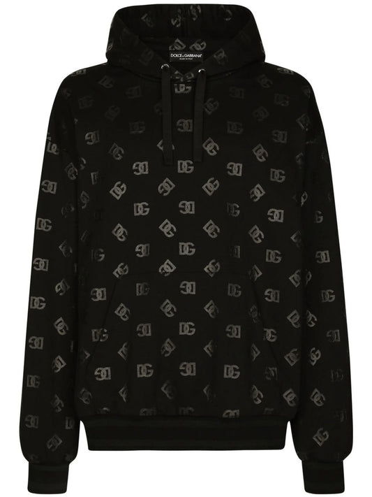 logo-print drawstring hoodie