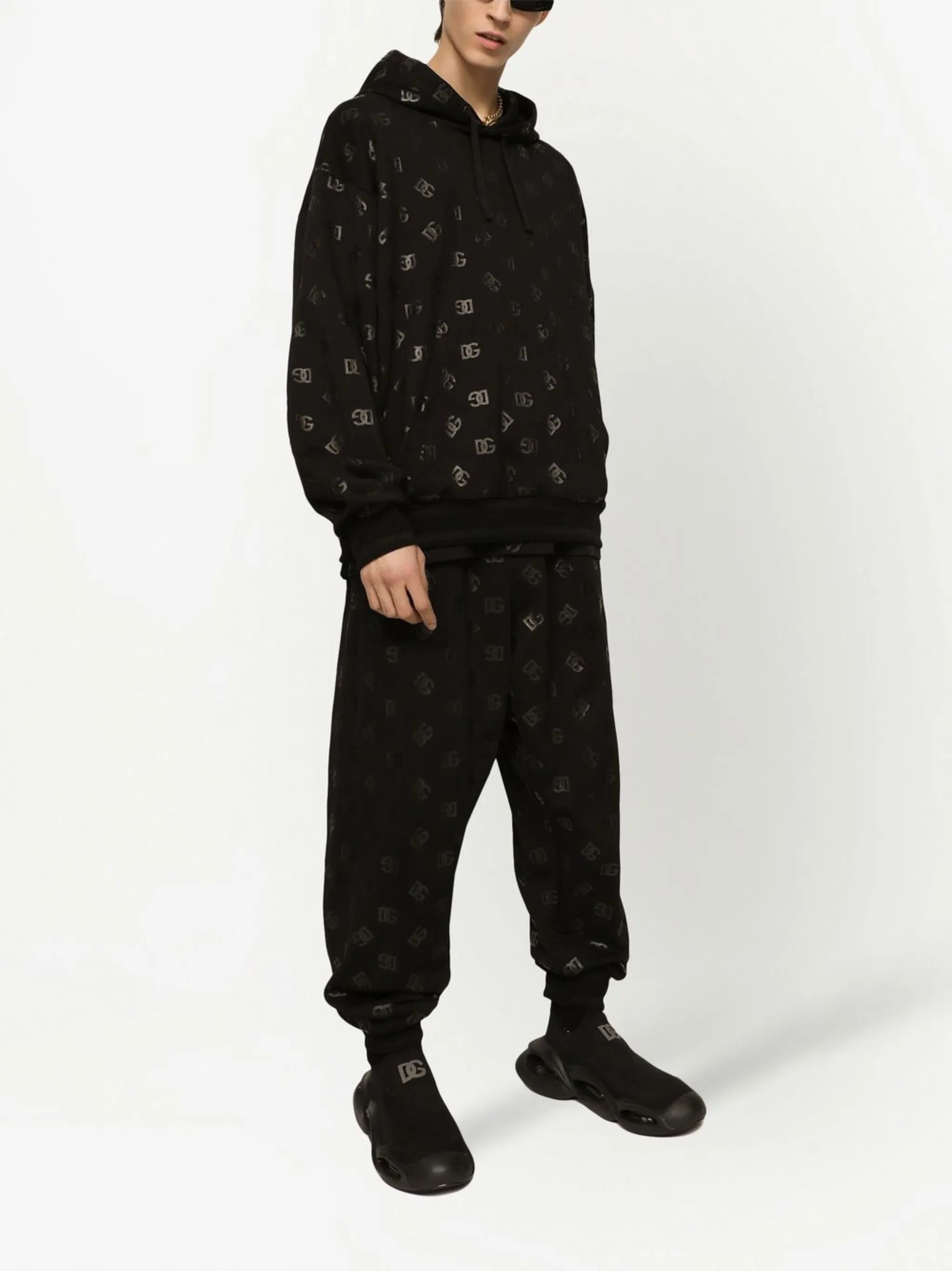 logo-print drawstring hoodie