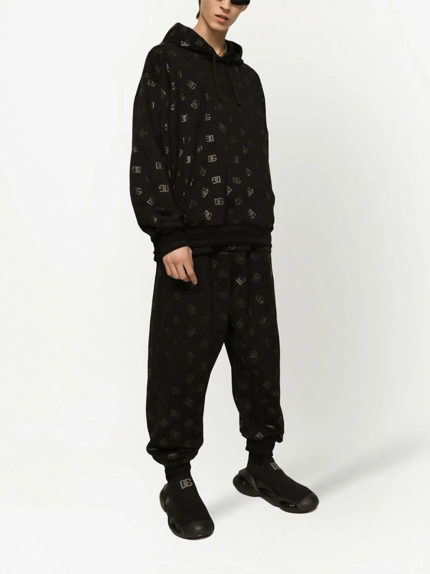 logo-print drawstring hoodie