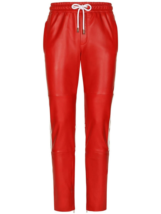 stripe-detail elasticated-waistband trousers