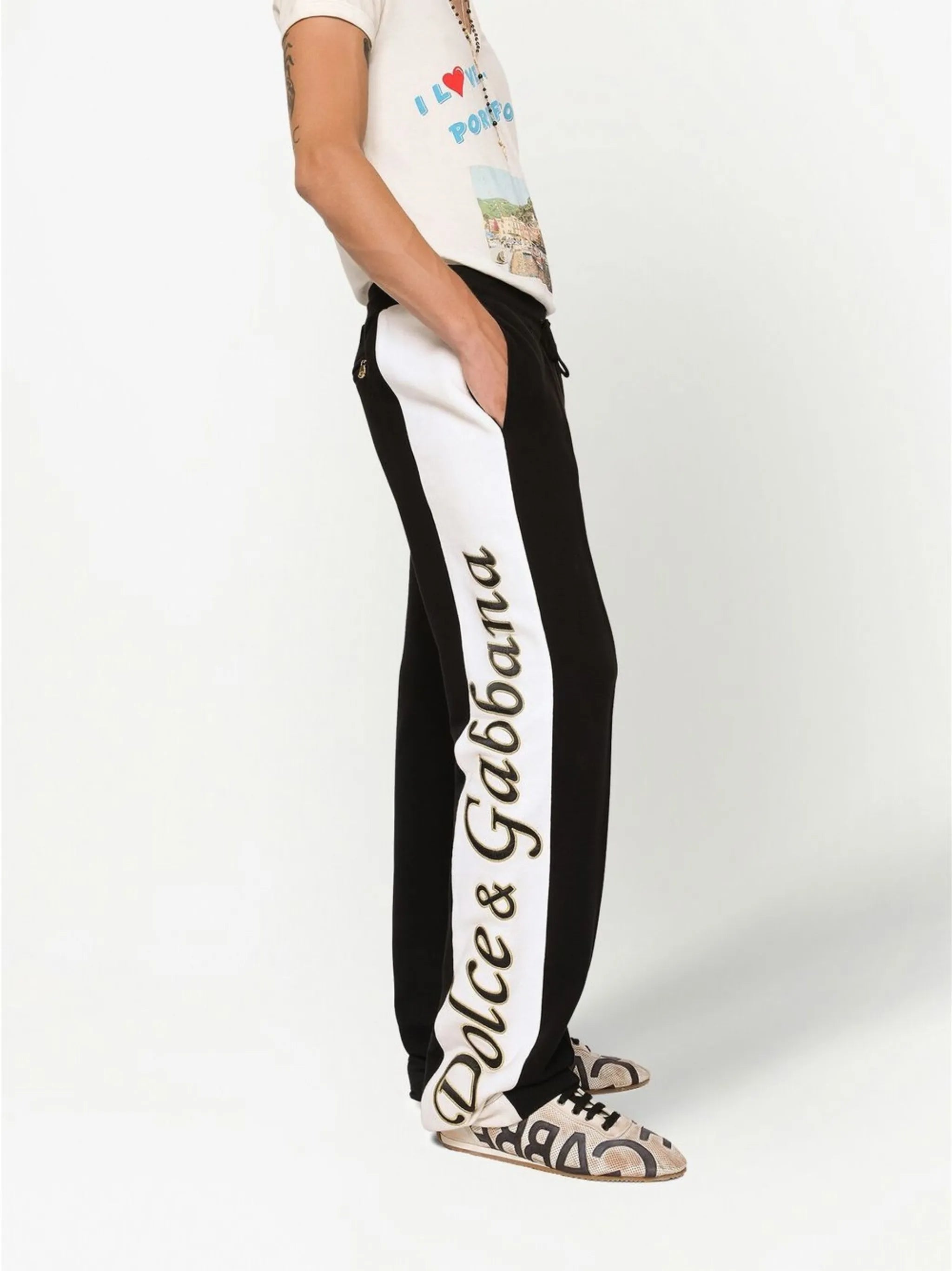 embroidered track pants