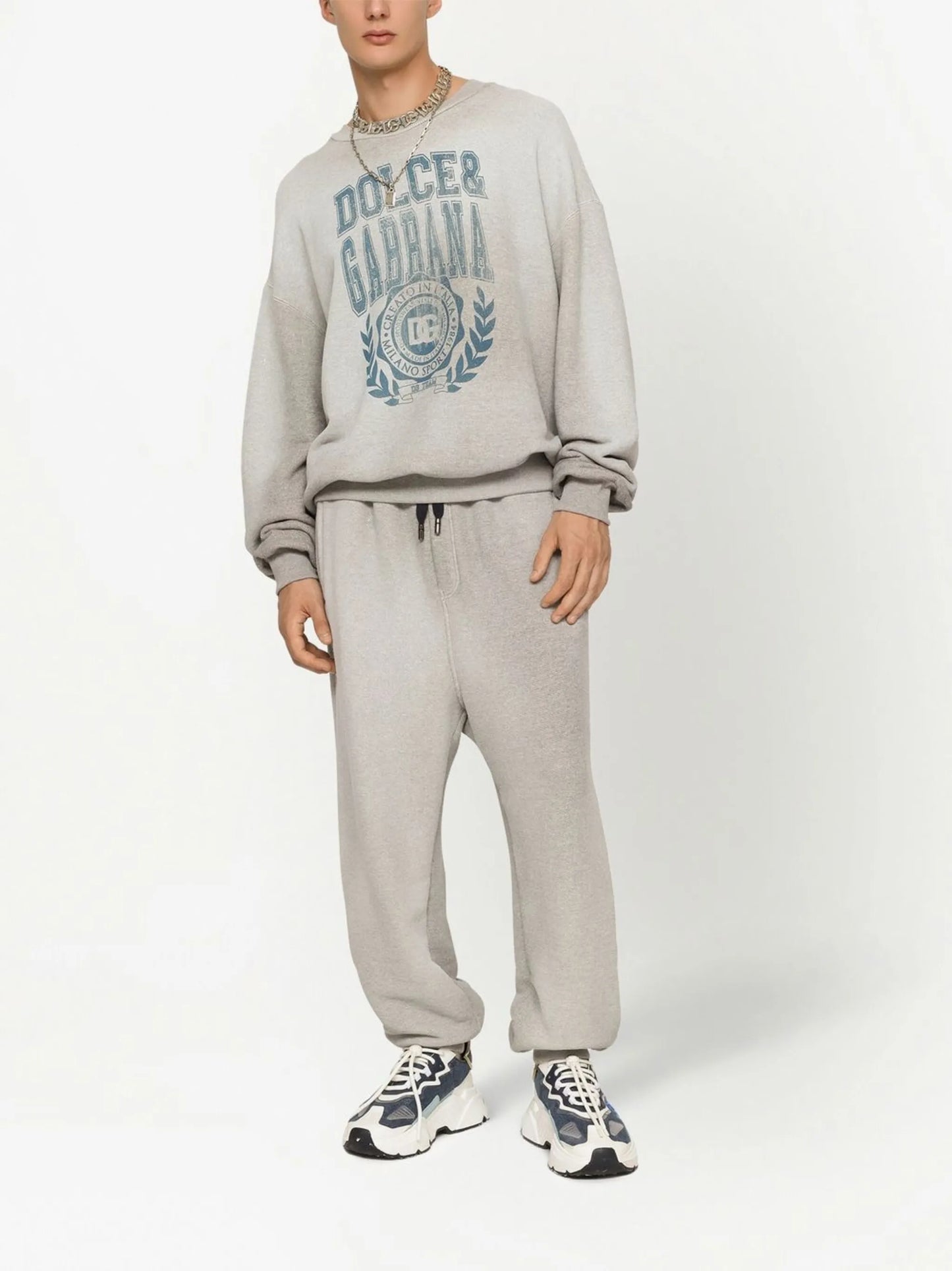 crest-print track pants
