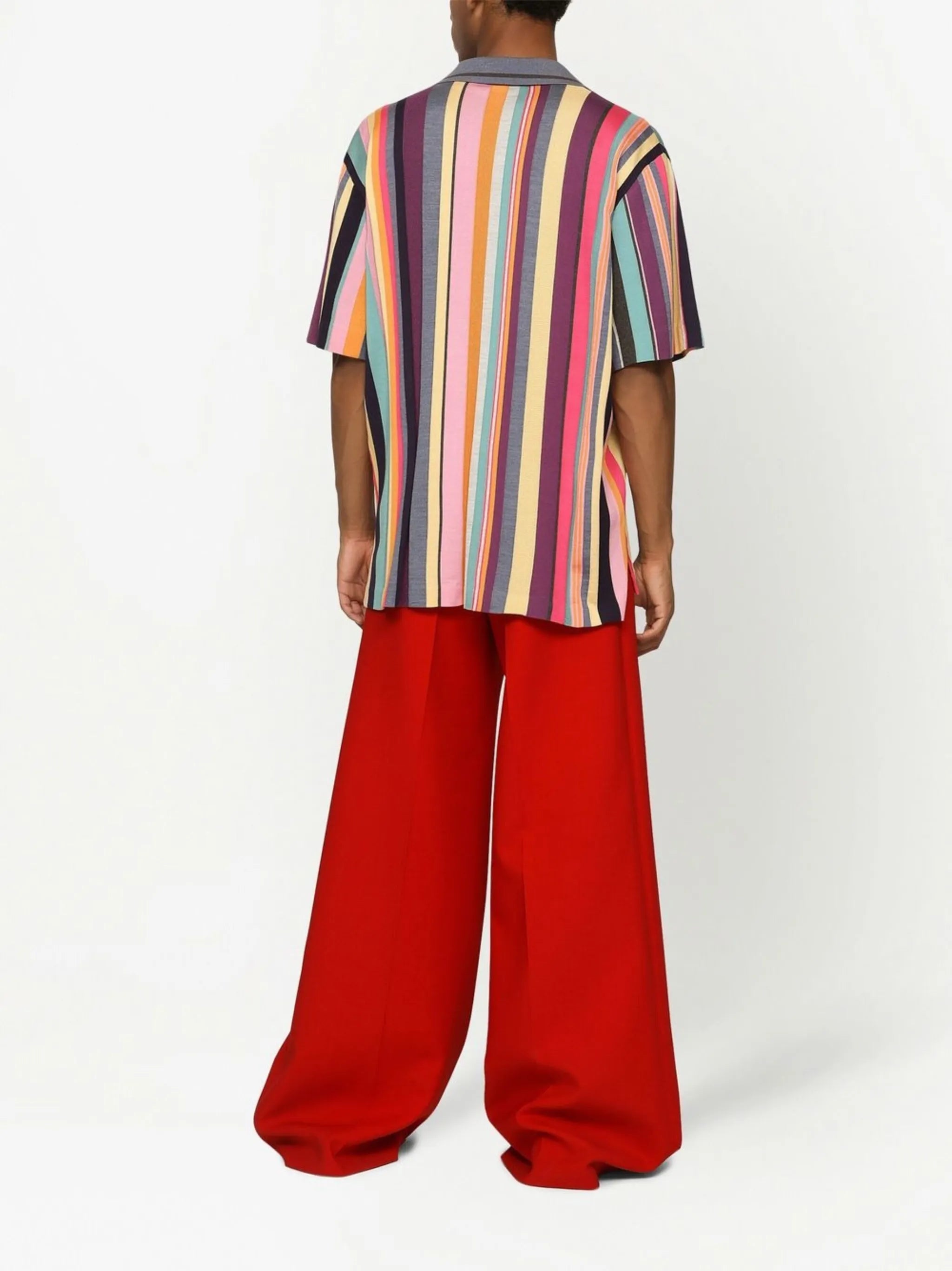 stripe-print silk shirt