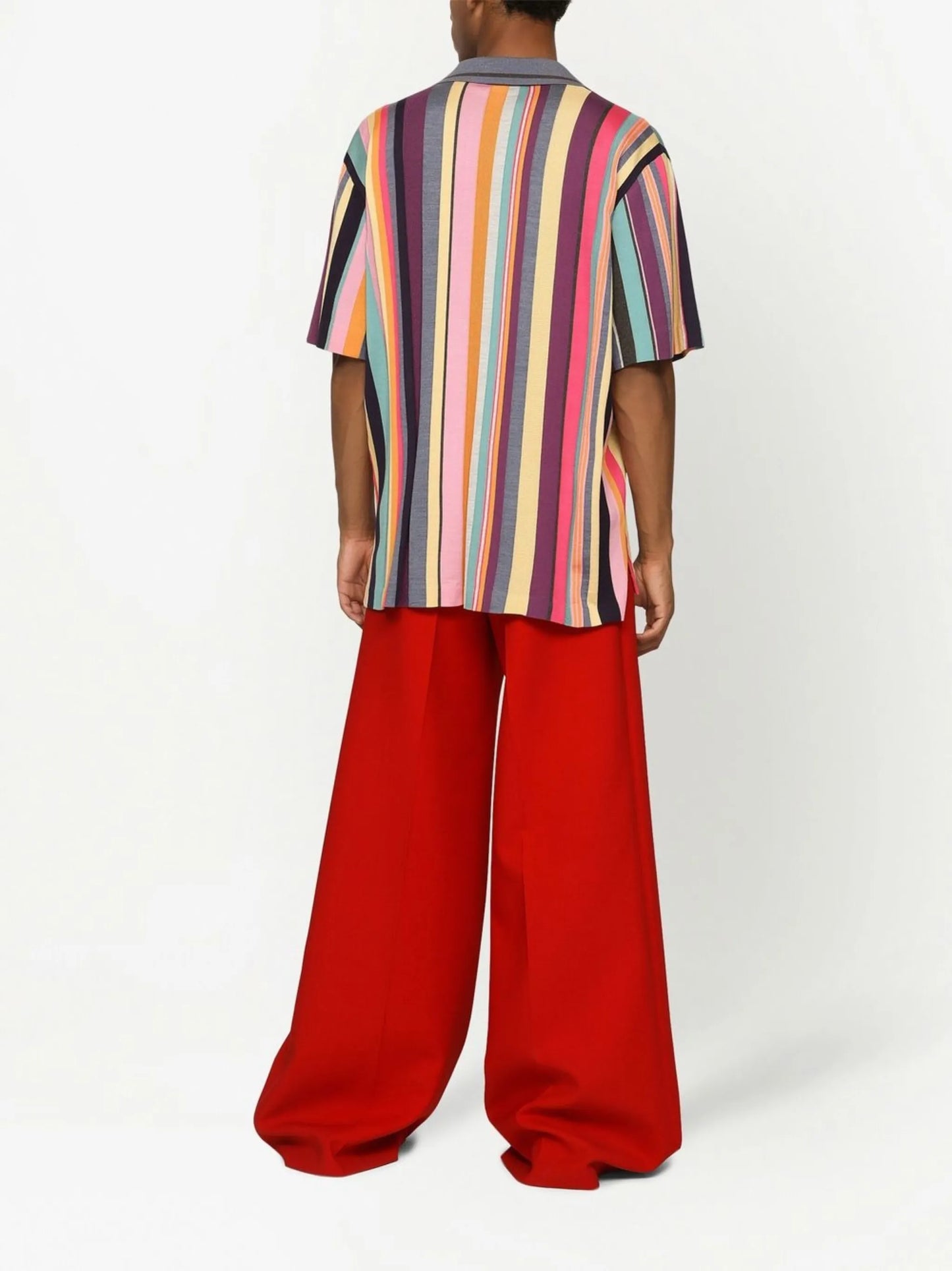stripe-print silk shirt