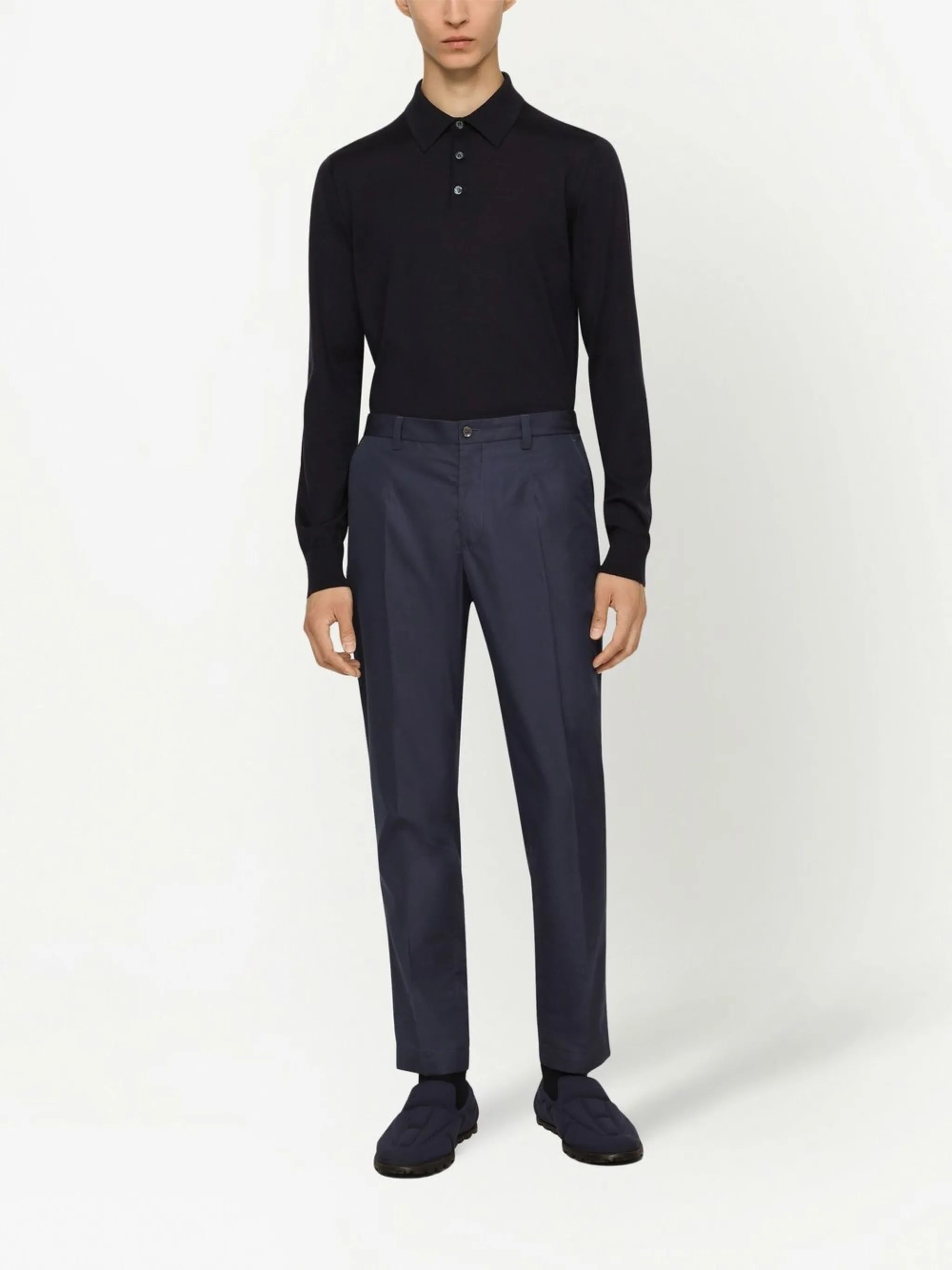 logo-tag silk-cotton polo shirt