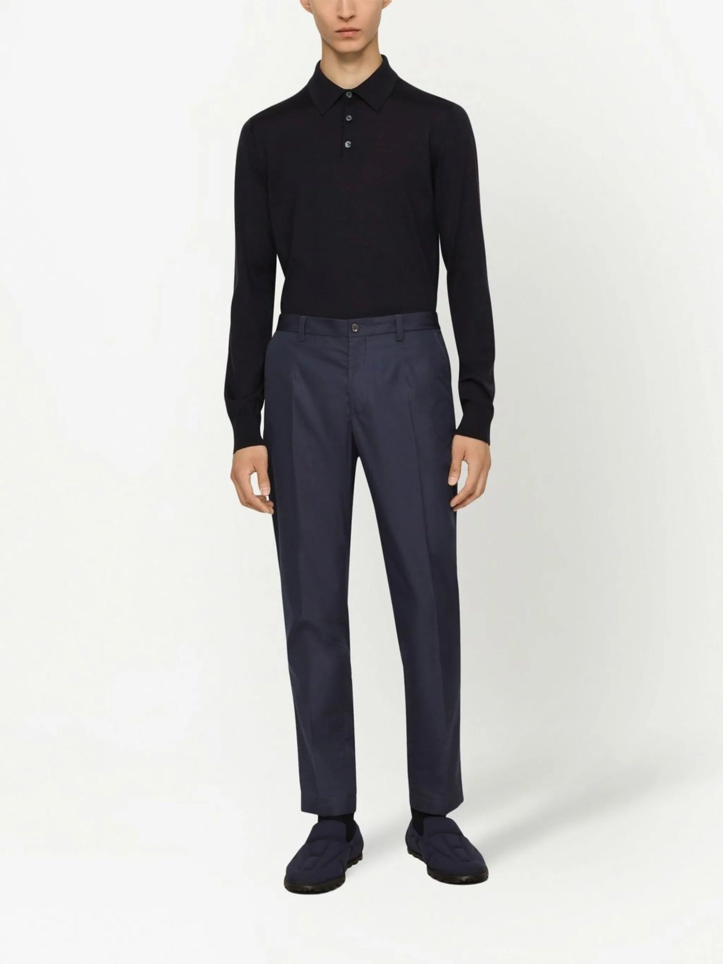 logo-tag silk-cotton polo shirt