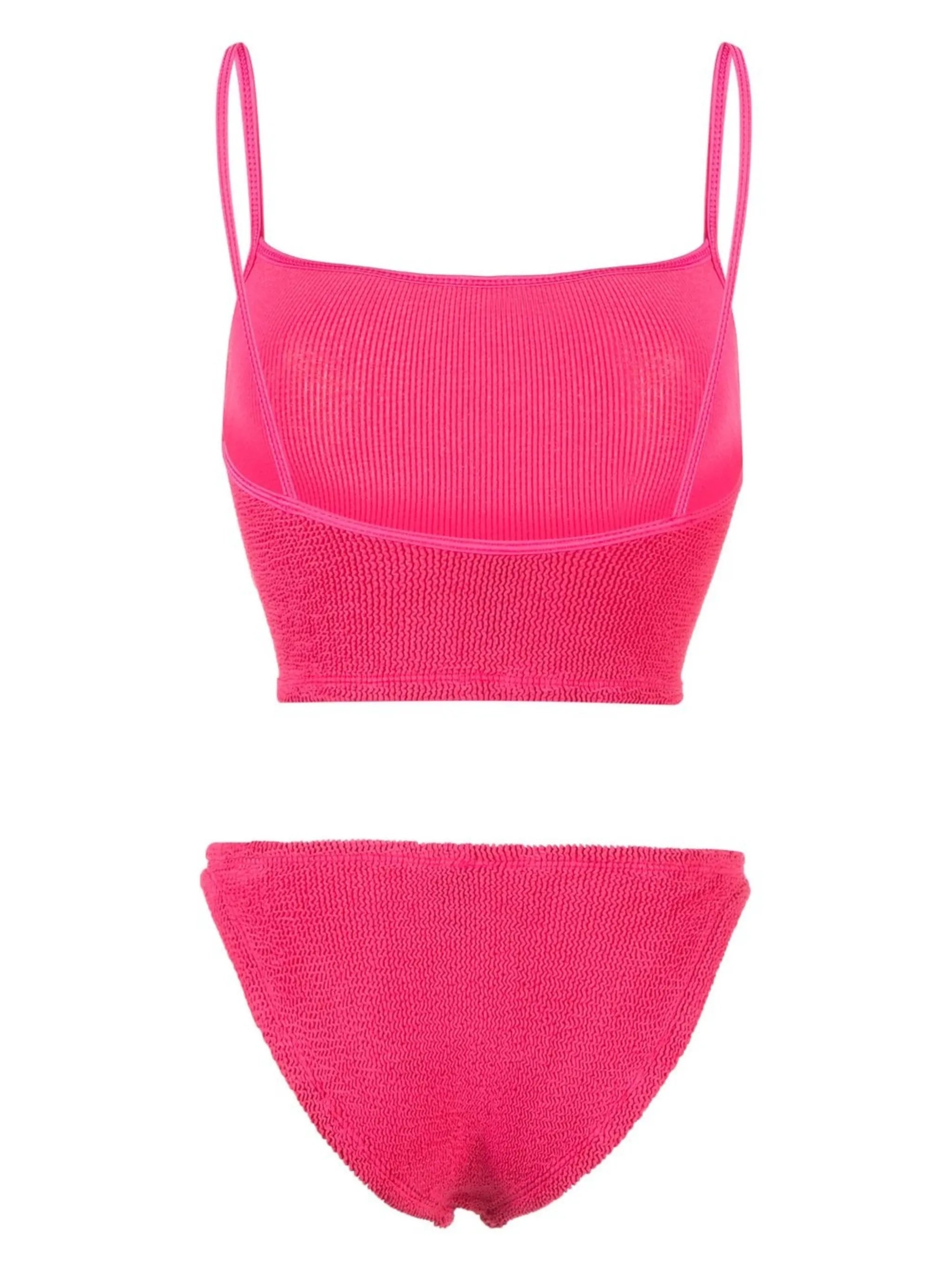 crinkle-effect bikini set