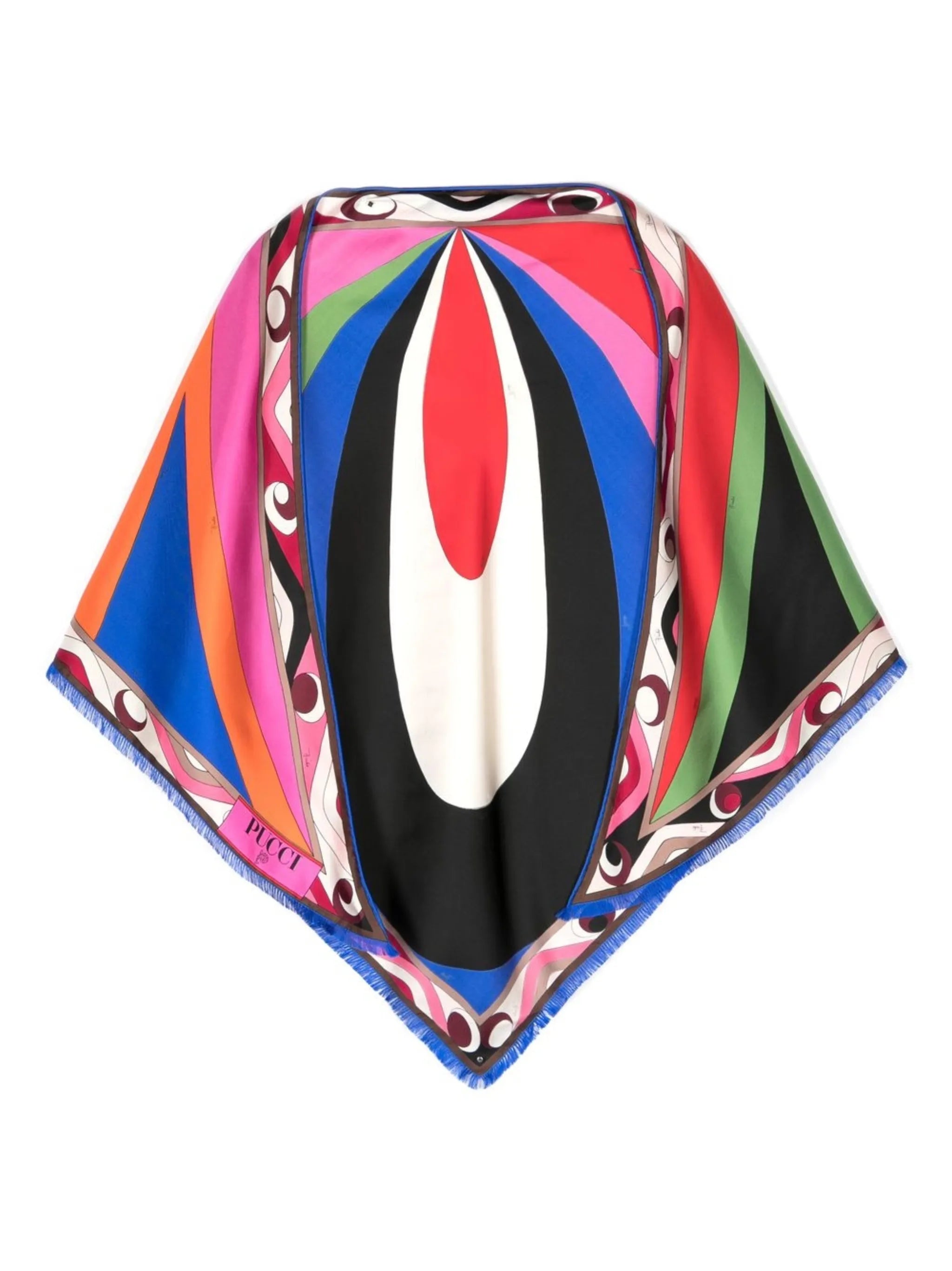 colour-block print scarf