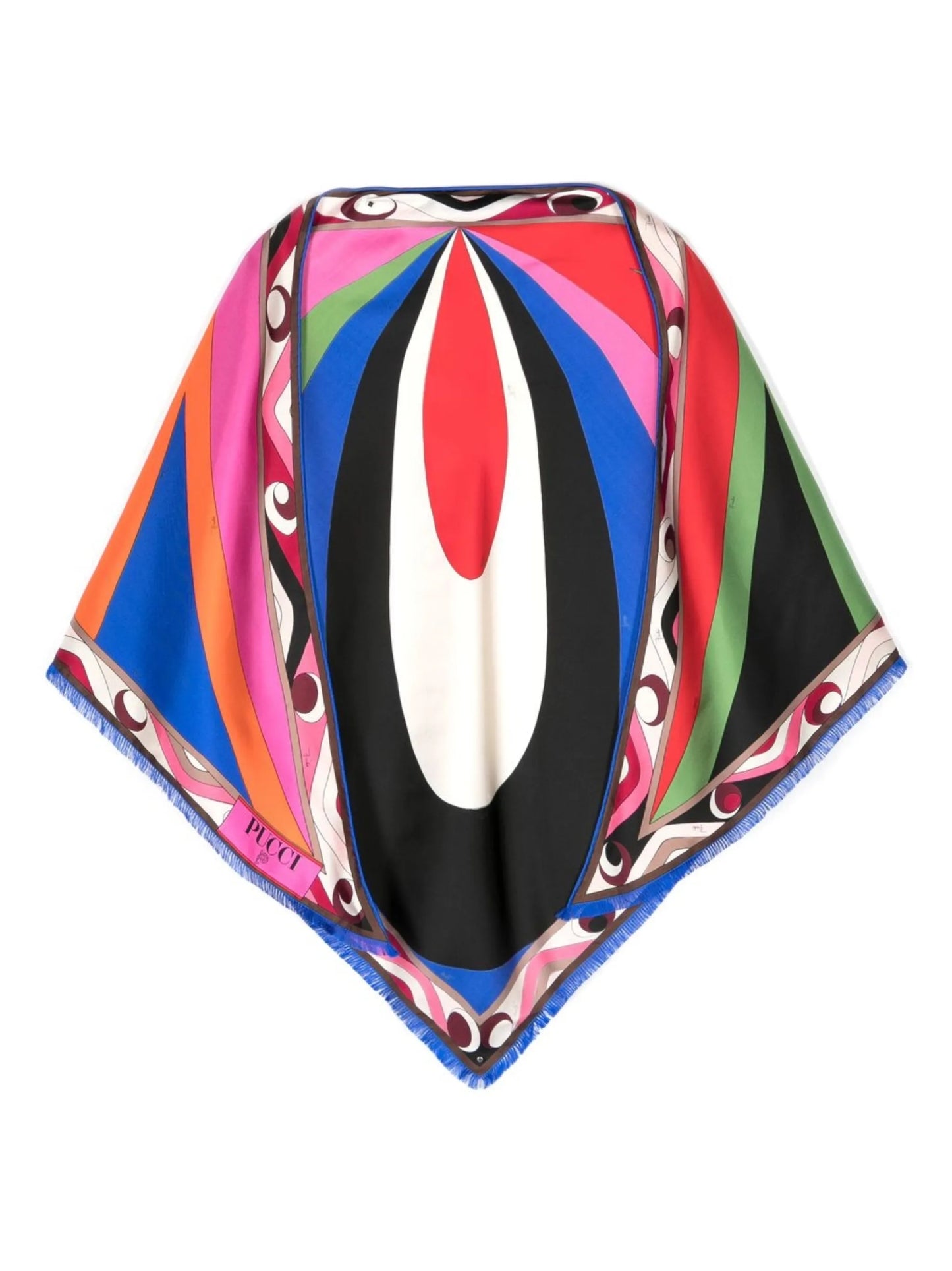 colour-block print scarf