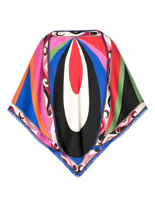 colour-block print scarf