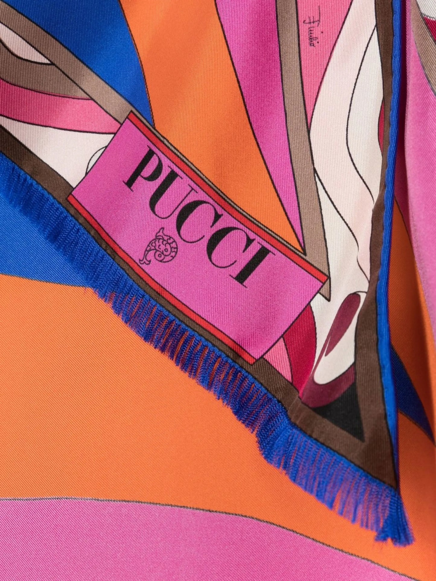 colour-block print scarf