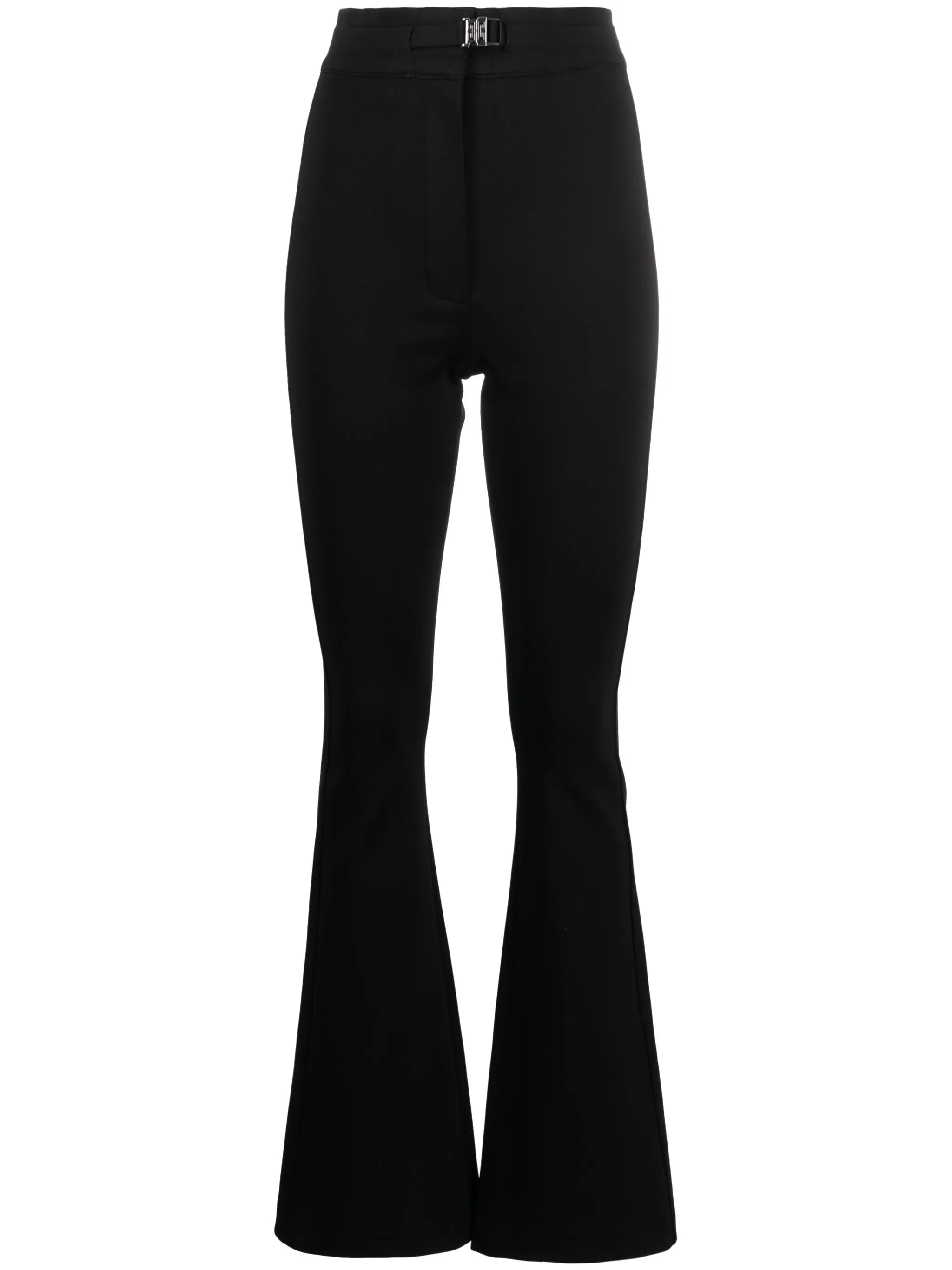 high-waisted flared trousers