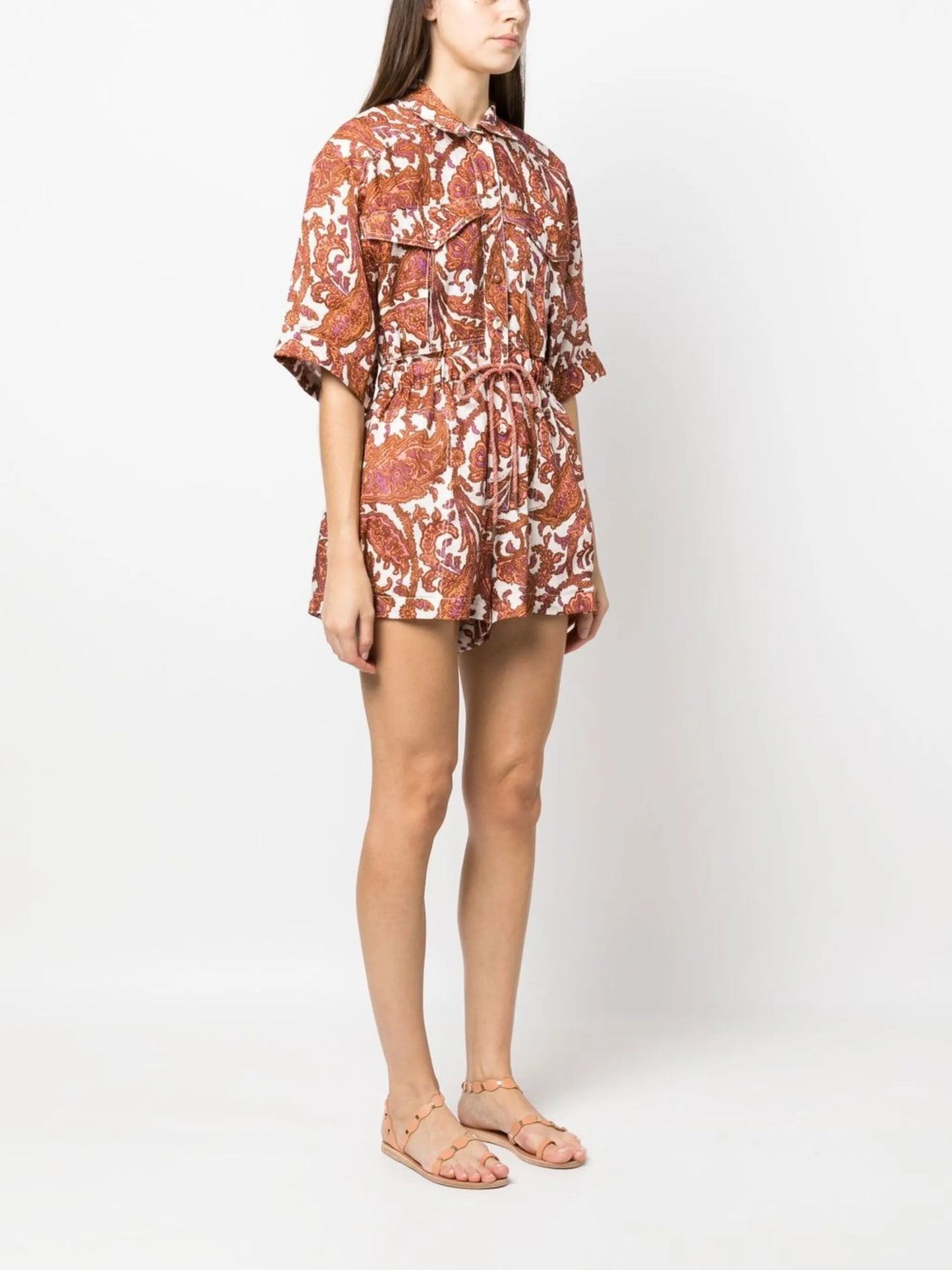 floral-print short-sleeve playsuit