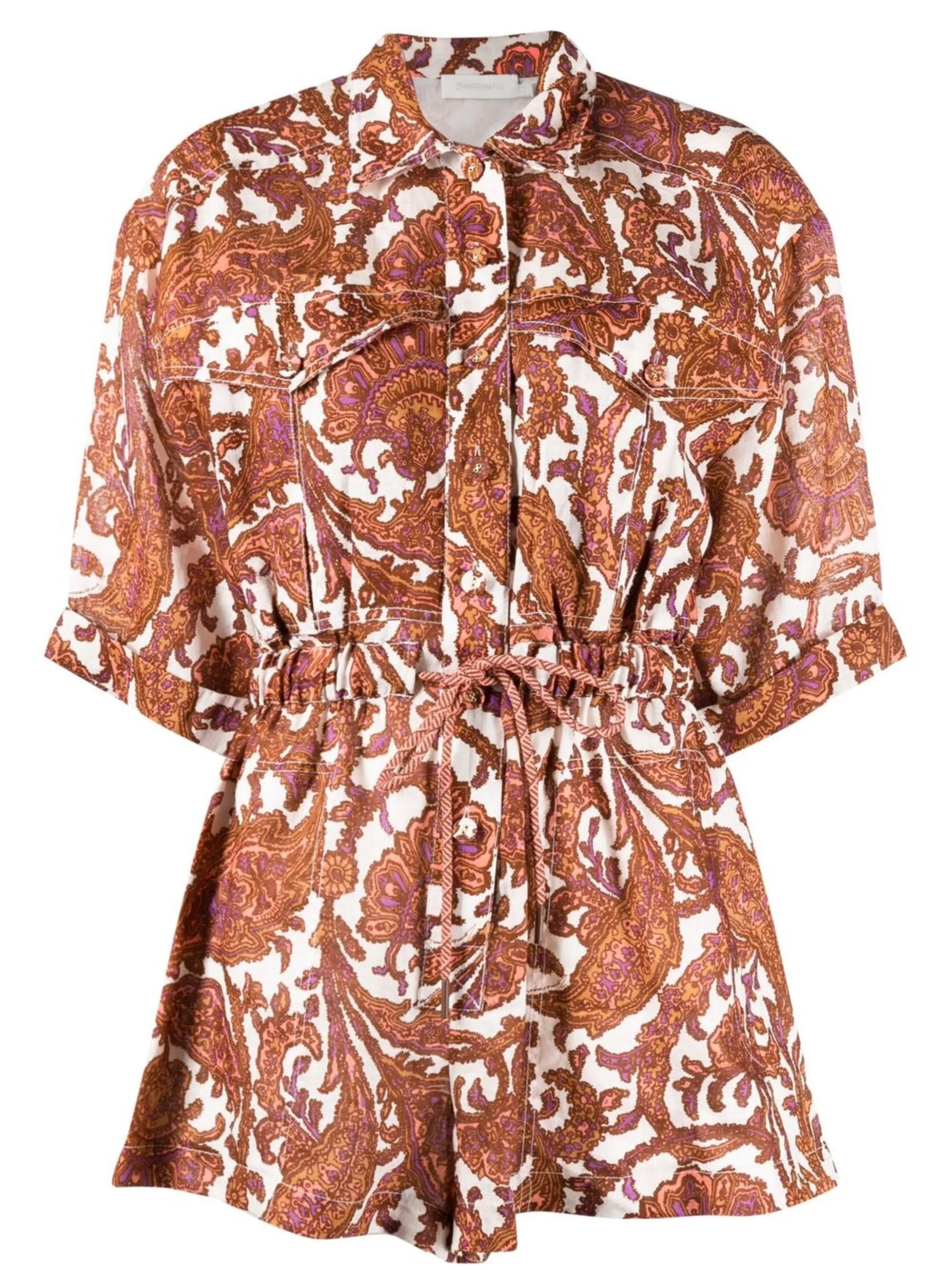 floral-print short-sleeve playsuit