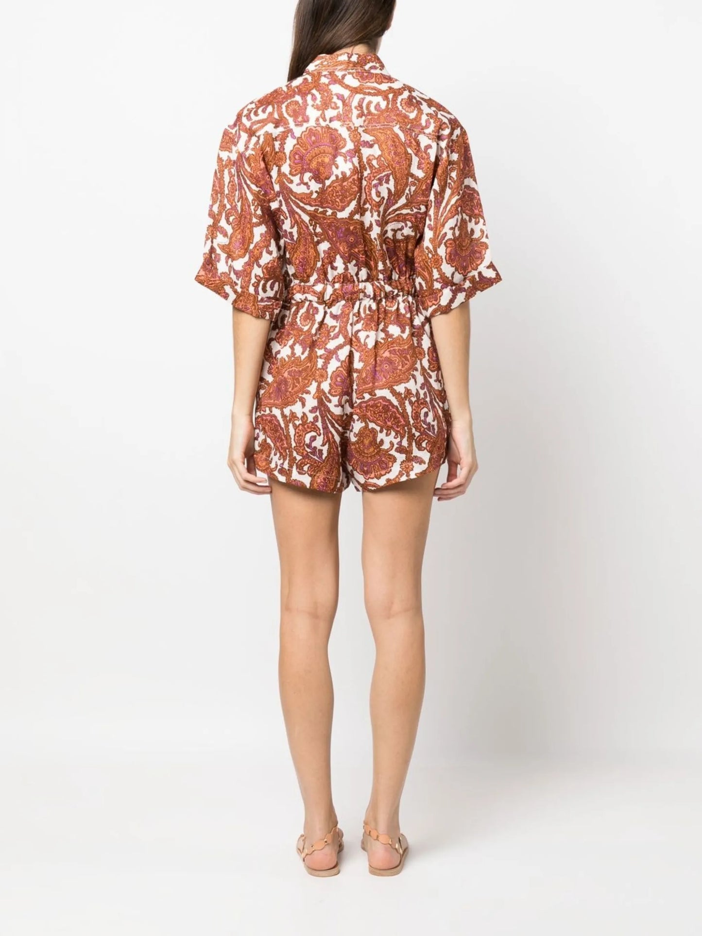 floral-print short-sleeve playsuit
