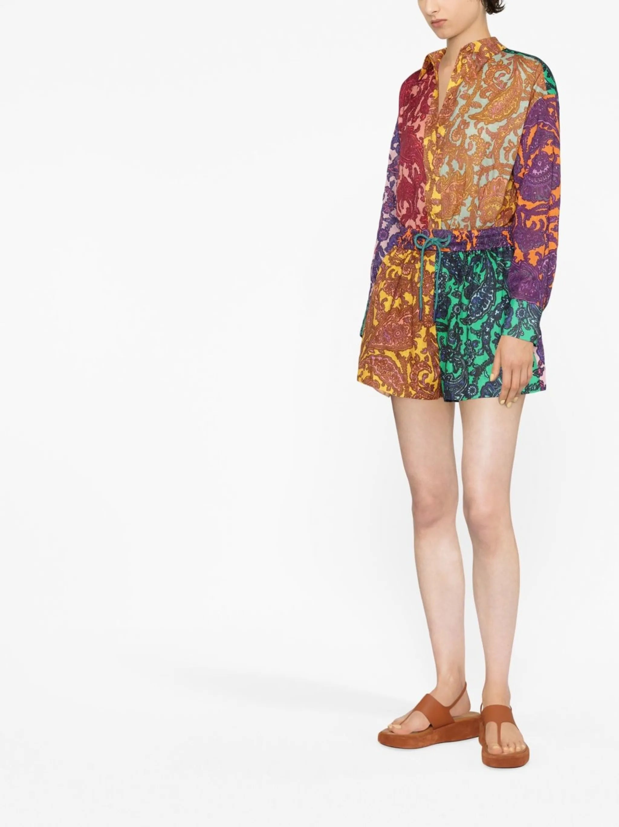 Tiggy patchwork cotton shirt