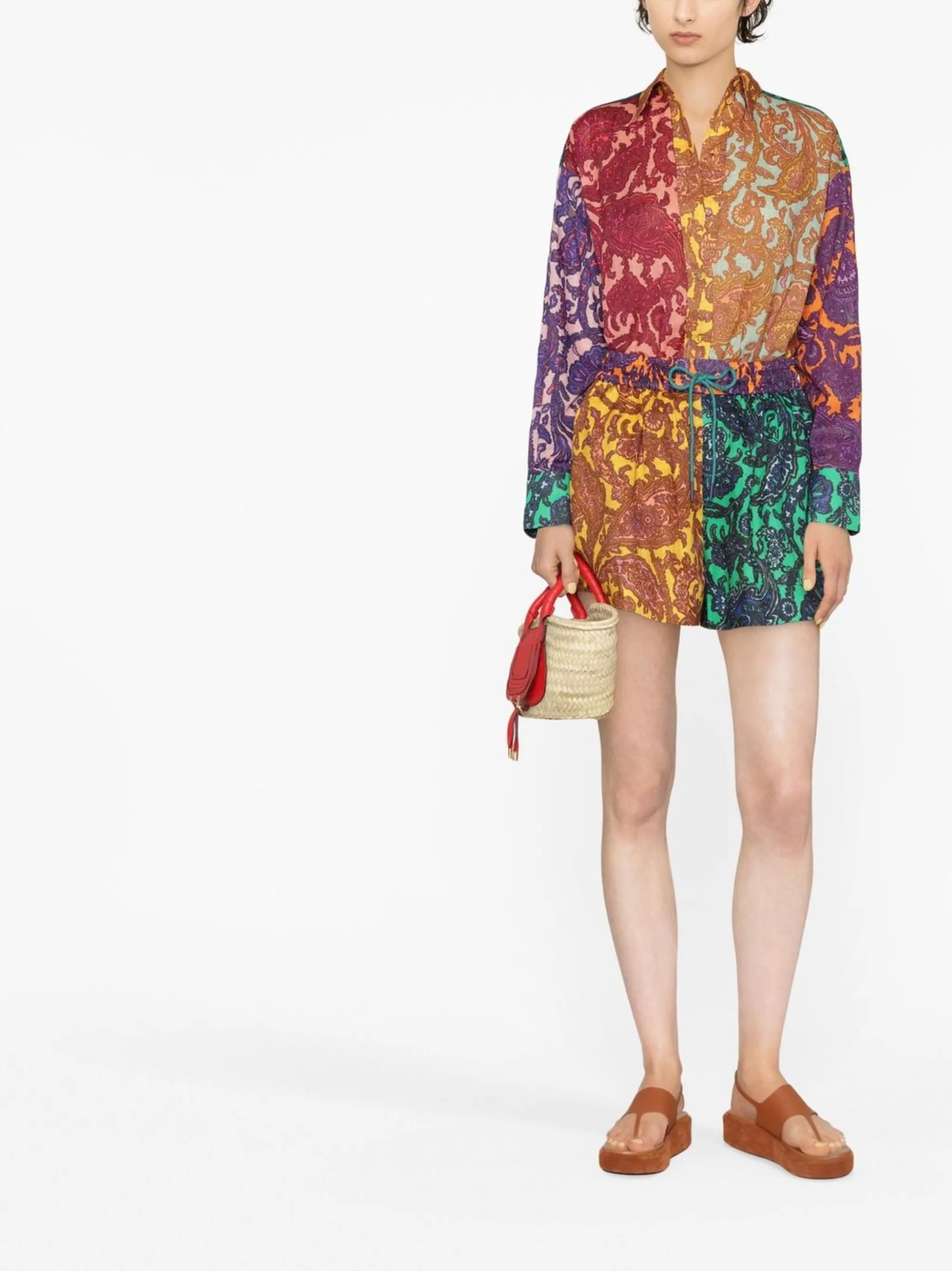 Tiggy patchwork cotton shirt