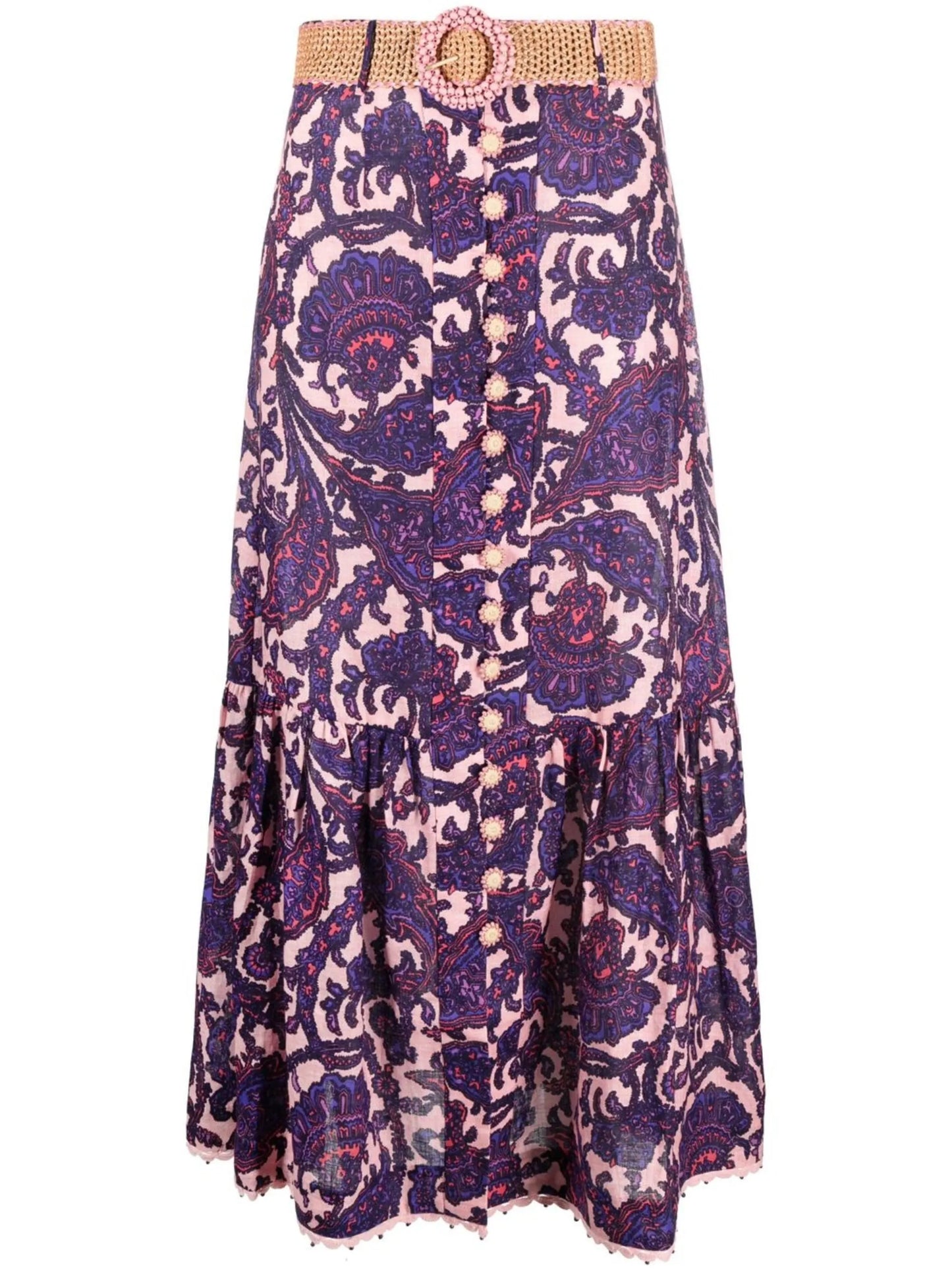 Tiggy paisley-print midi skirt