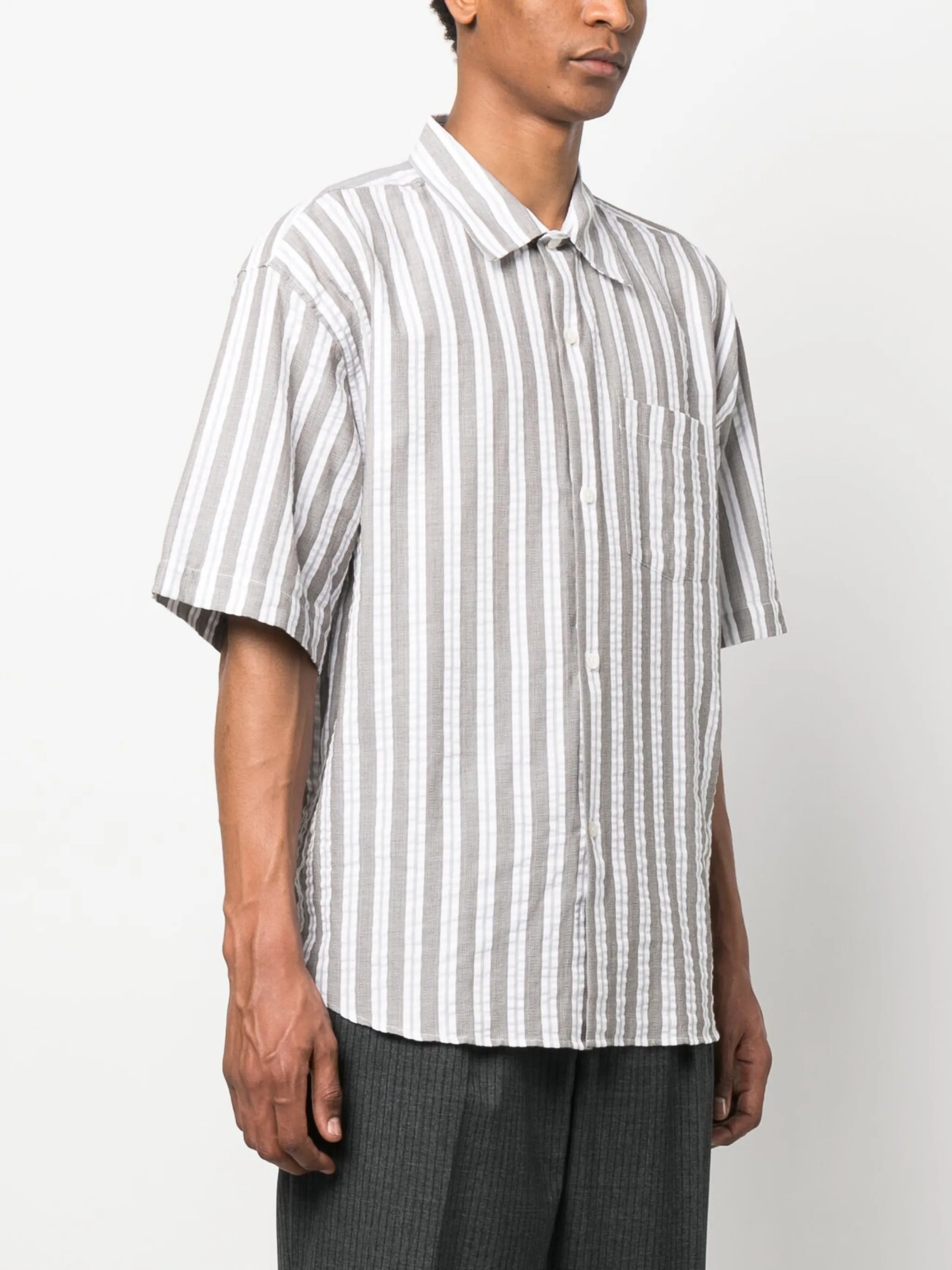 striped short-sleeve shirt