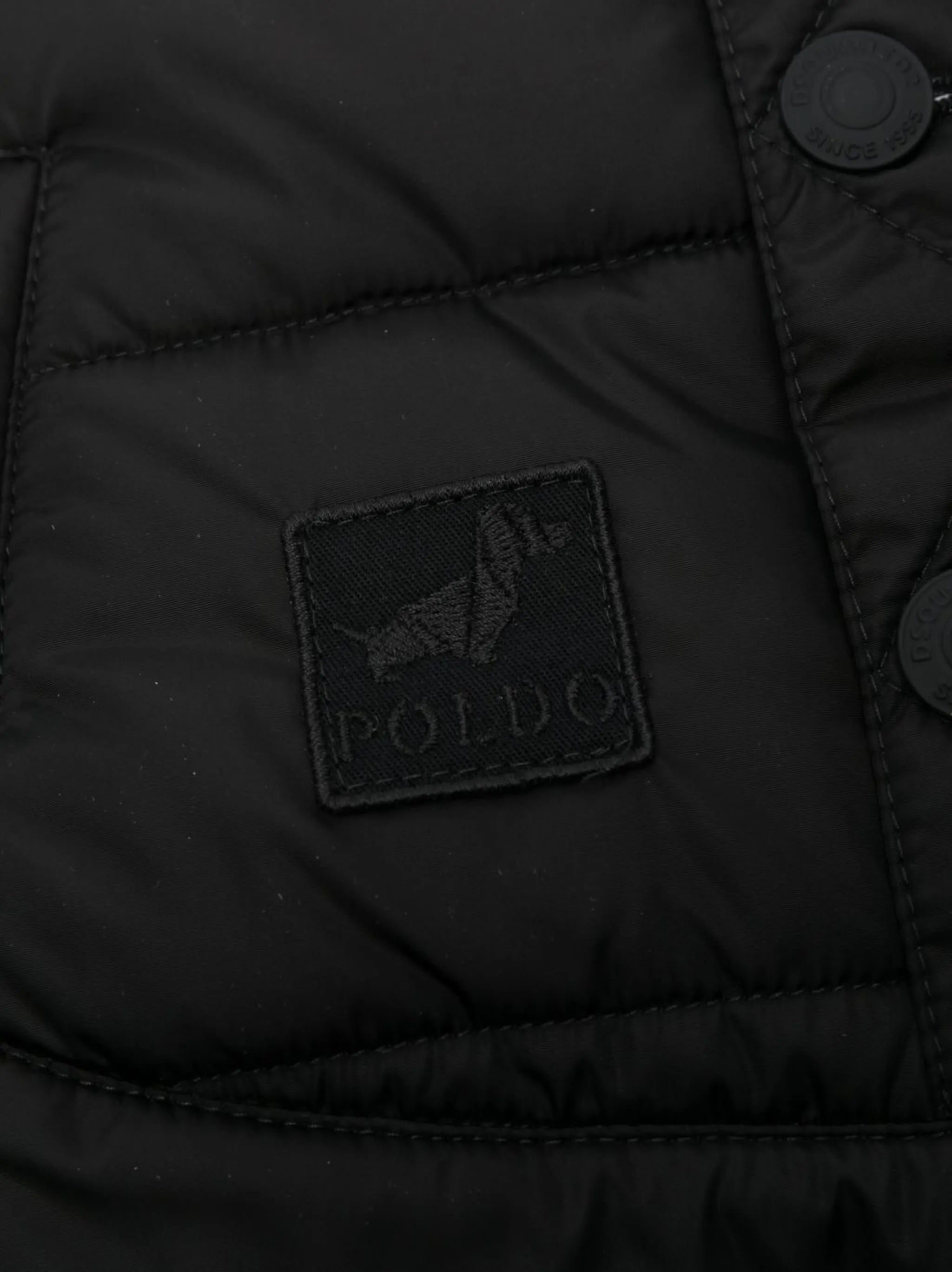 DSQ2 logo puffer pet coat