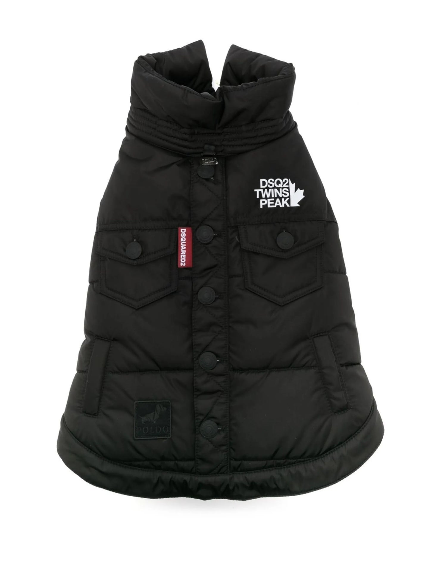 DSQ2 logo puffer pet coat