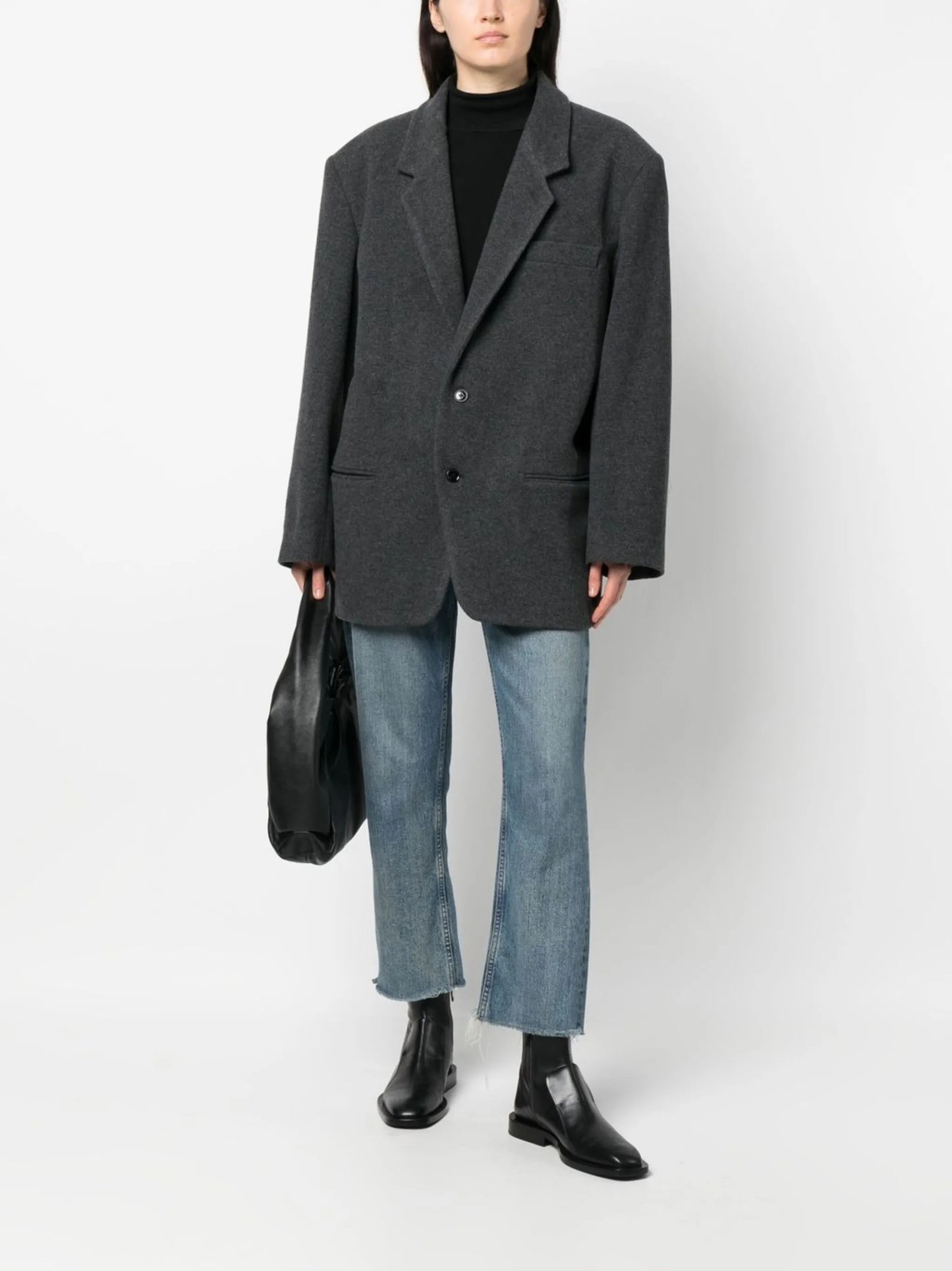 boxy single-breasted blazer