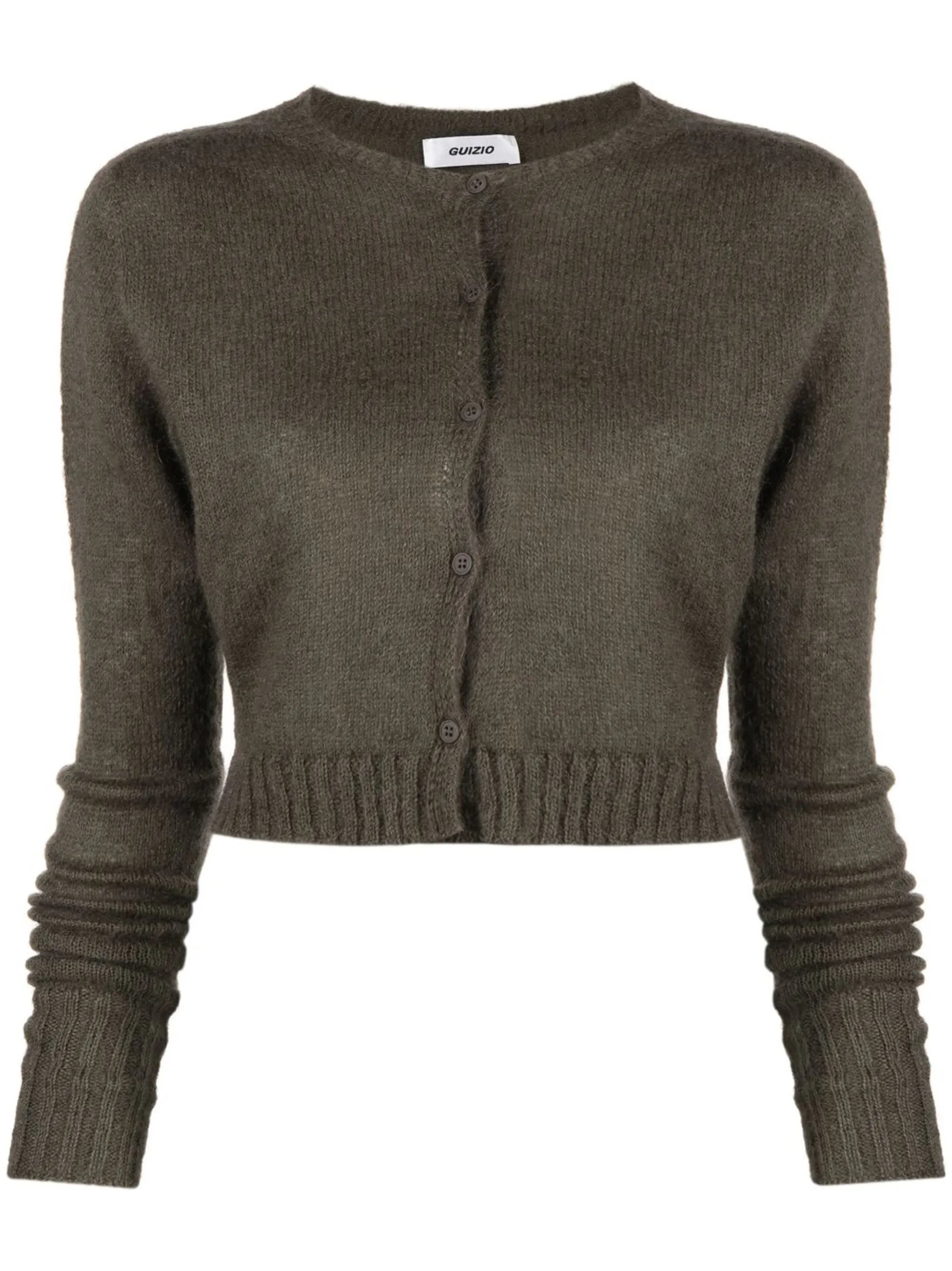 round-neck cropped cardigan