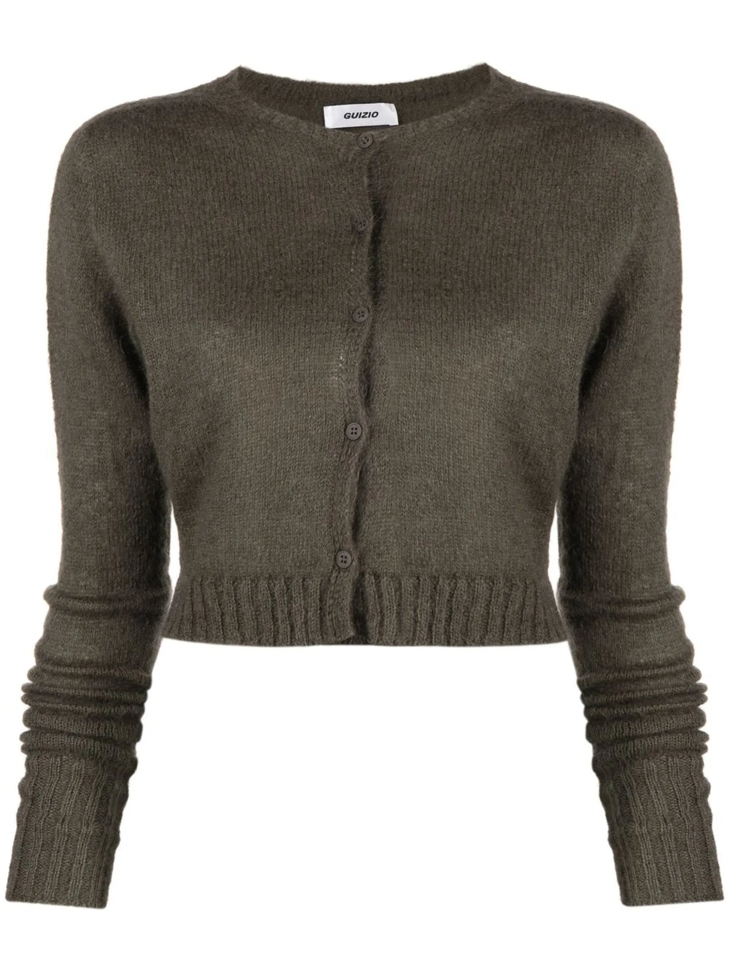 round-neck cropped cardigan