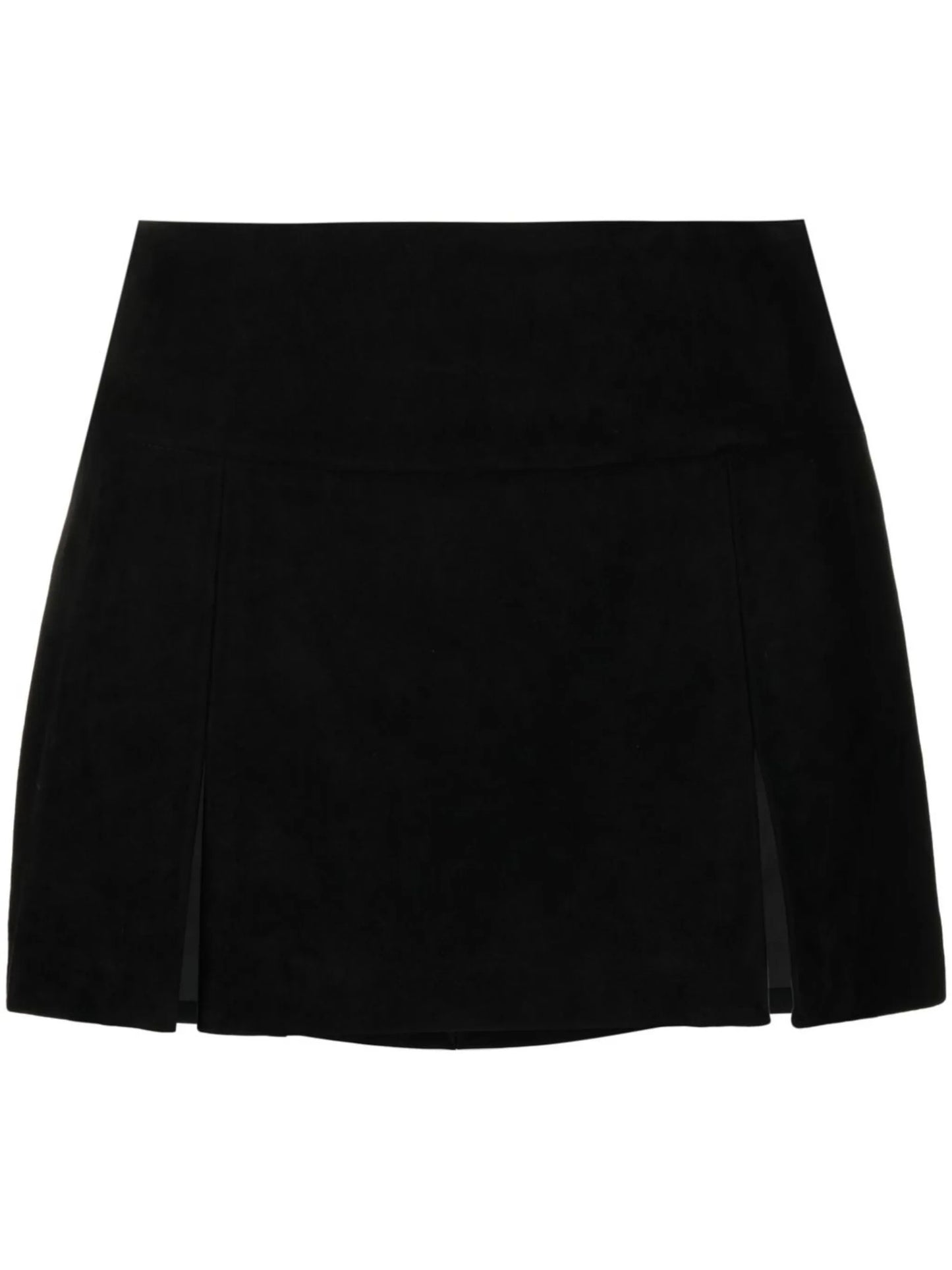 double-slit suede miniskirt