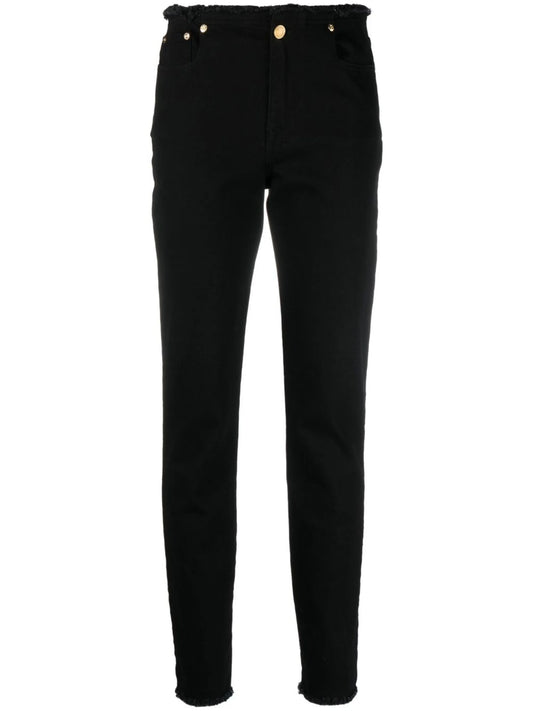 Comfort frayed-hem skinny jeans