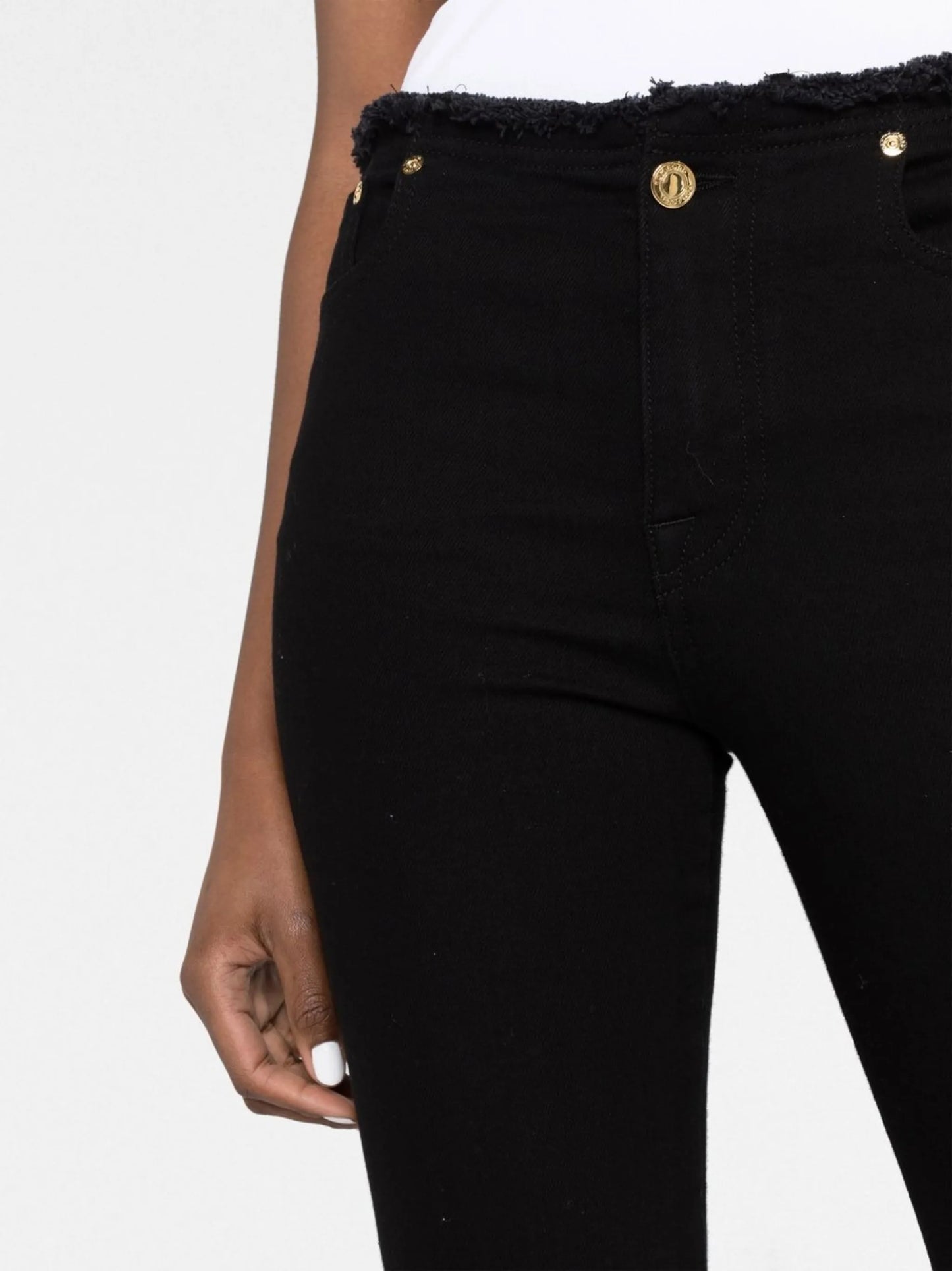 Comfort frayed-hem skinny jeans