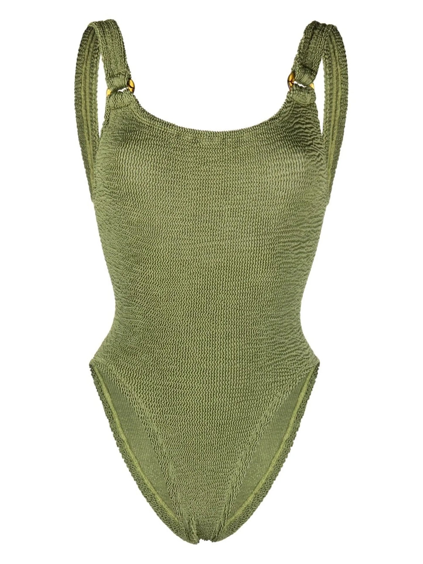 Domino crinkle-effect swimsuit