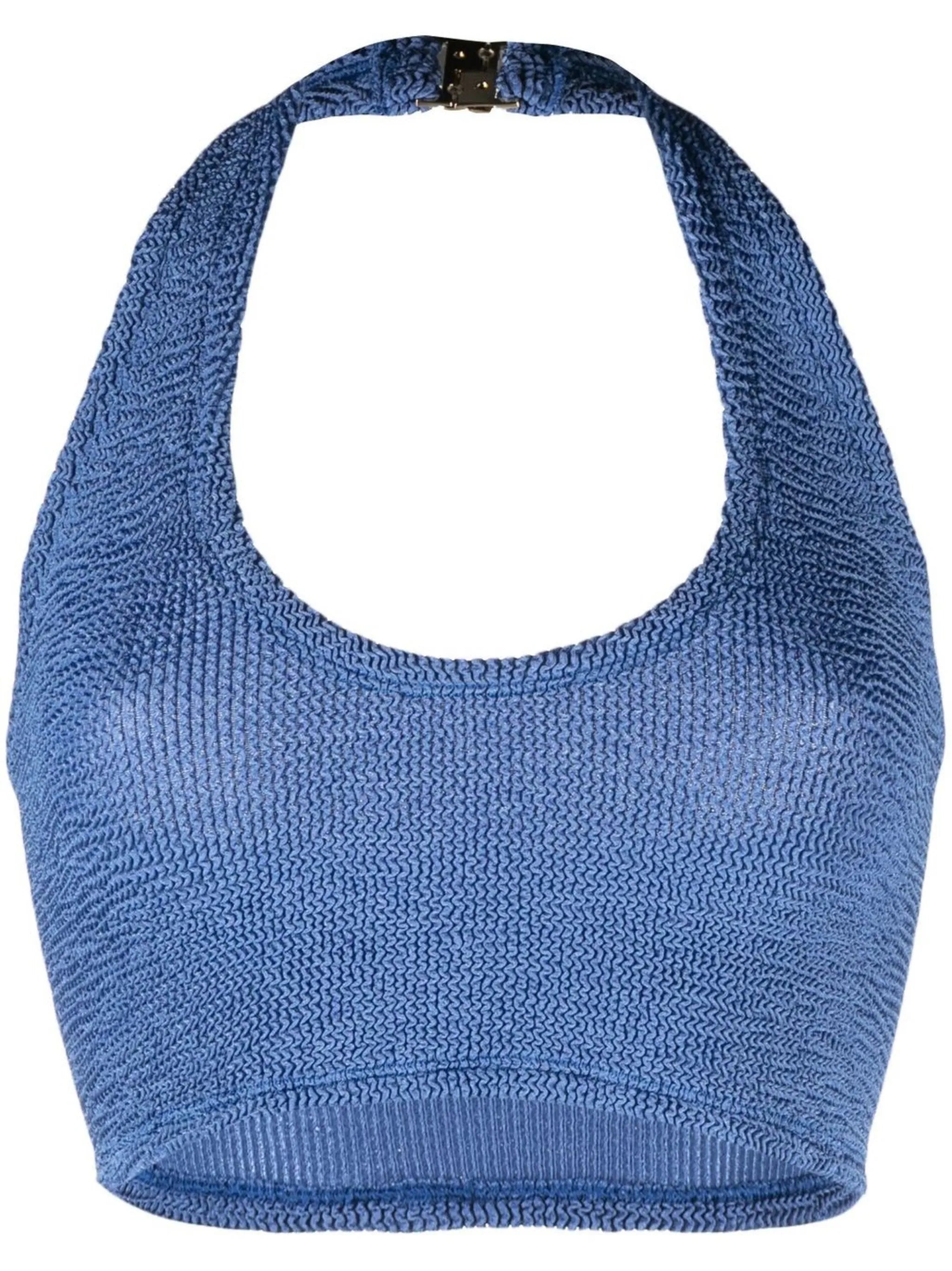 Nova crinkled halterneck top