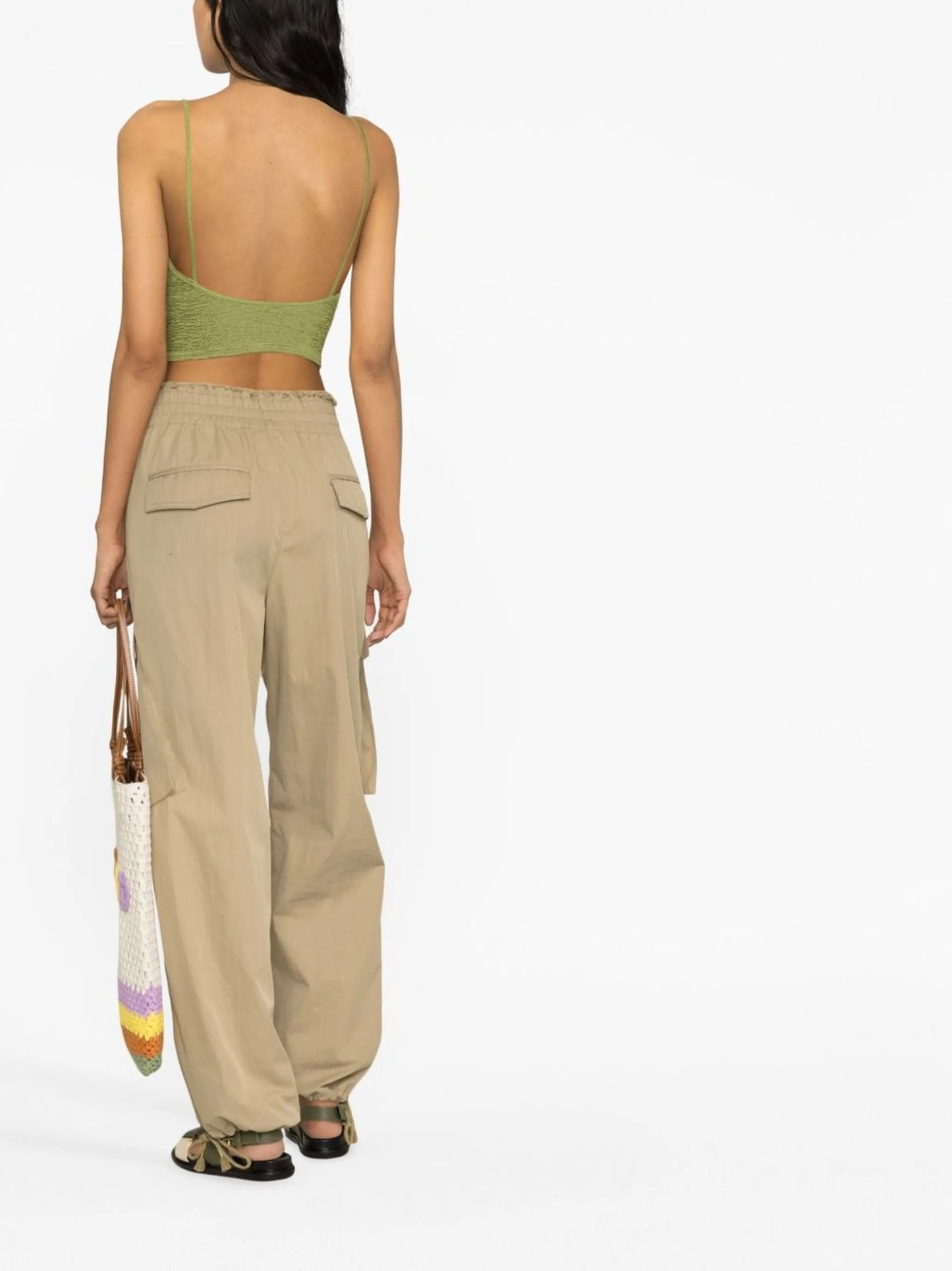 crinkled-detail cropped top