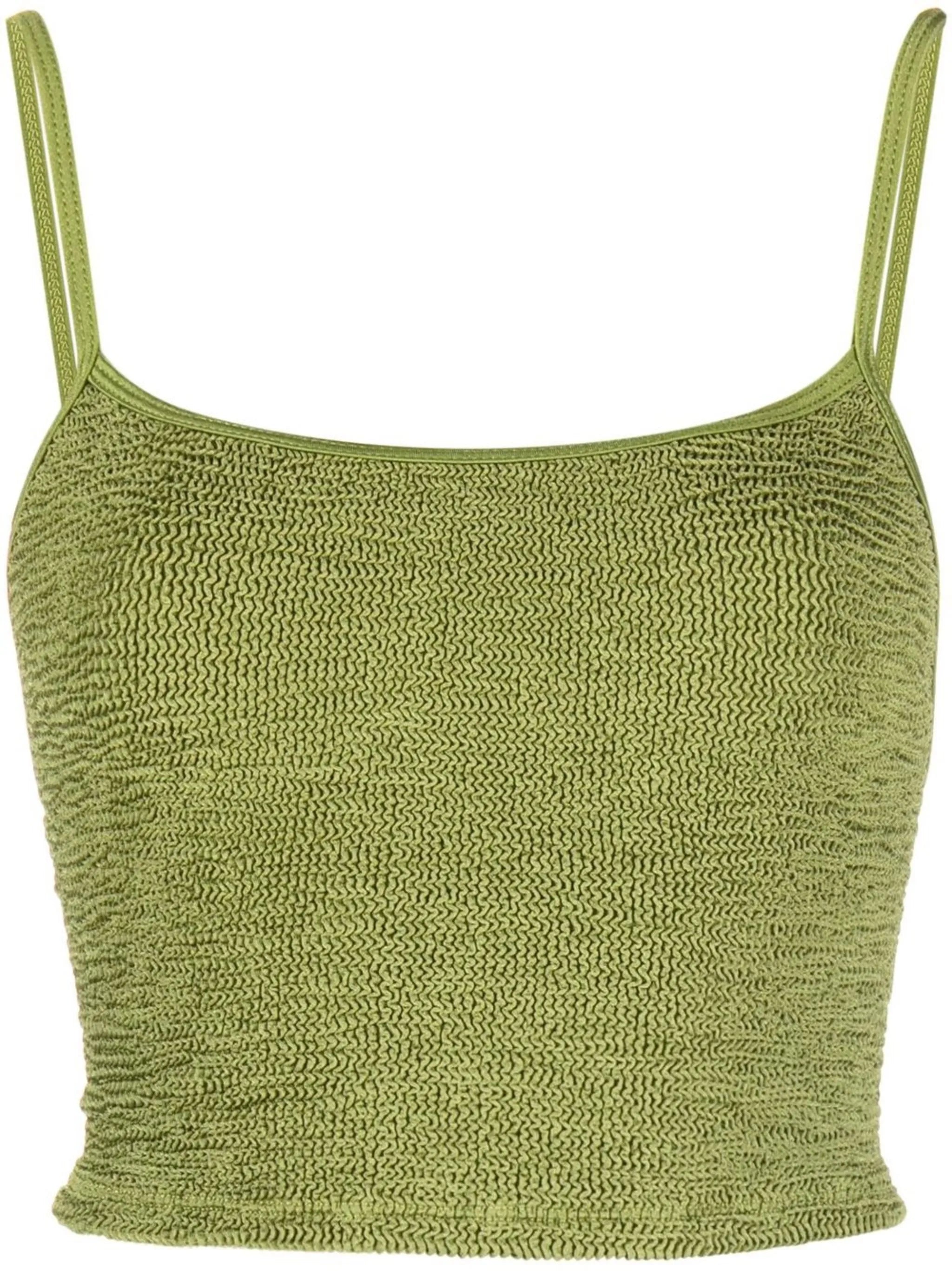 crinkled-detail cropped top