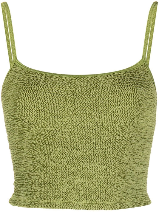 crinkled-detail cropped top