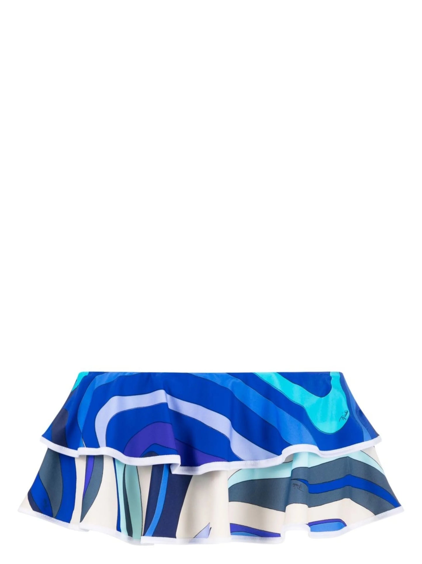 Marmo-print ruffled bikini bottoms