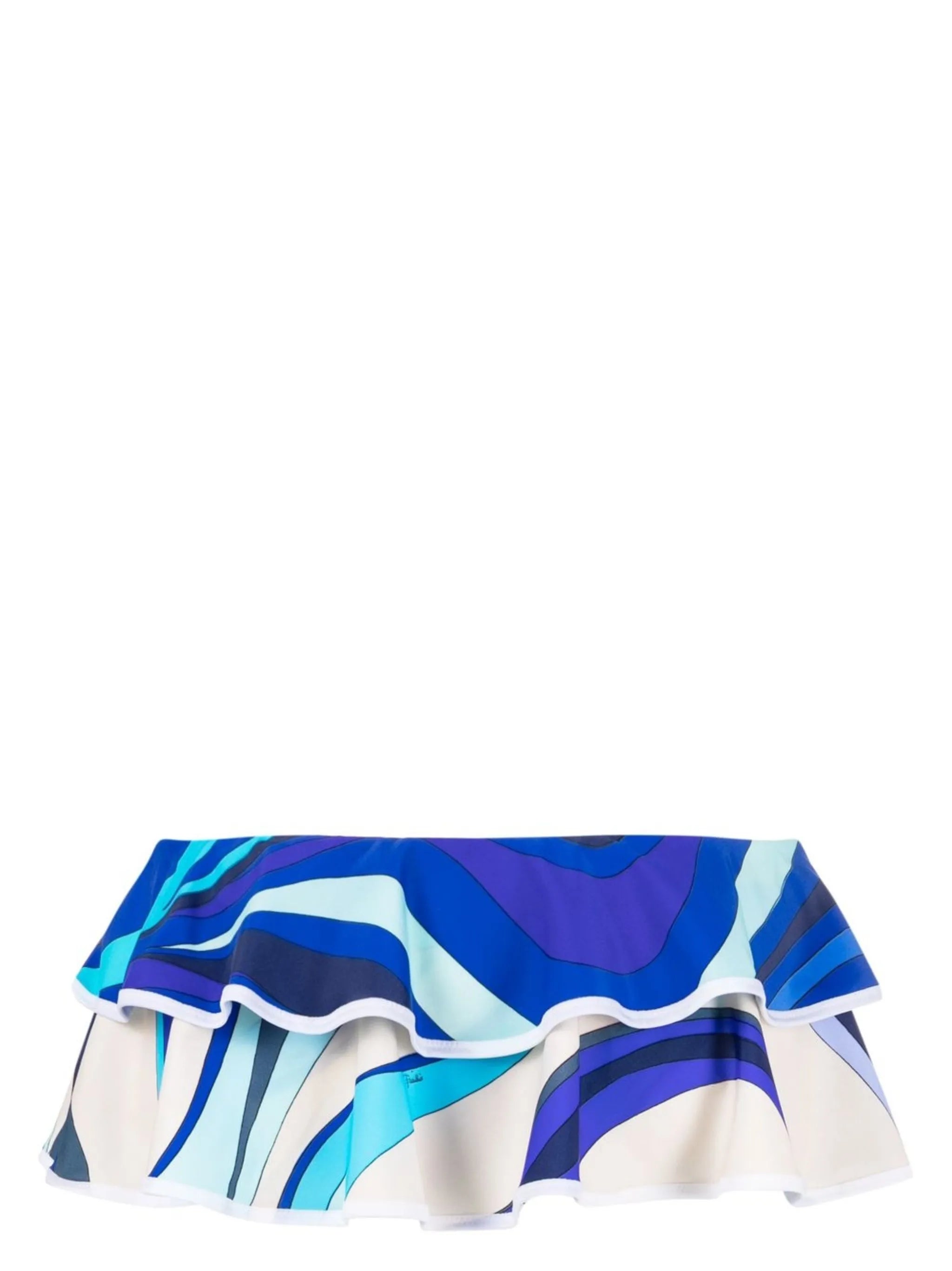 Marmo-print ruffled bikini bottoms