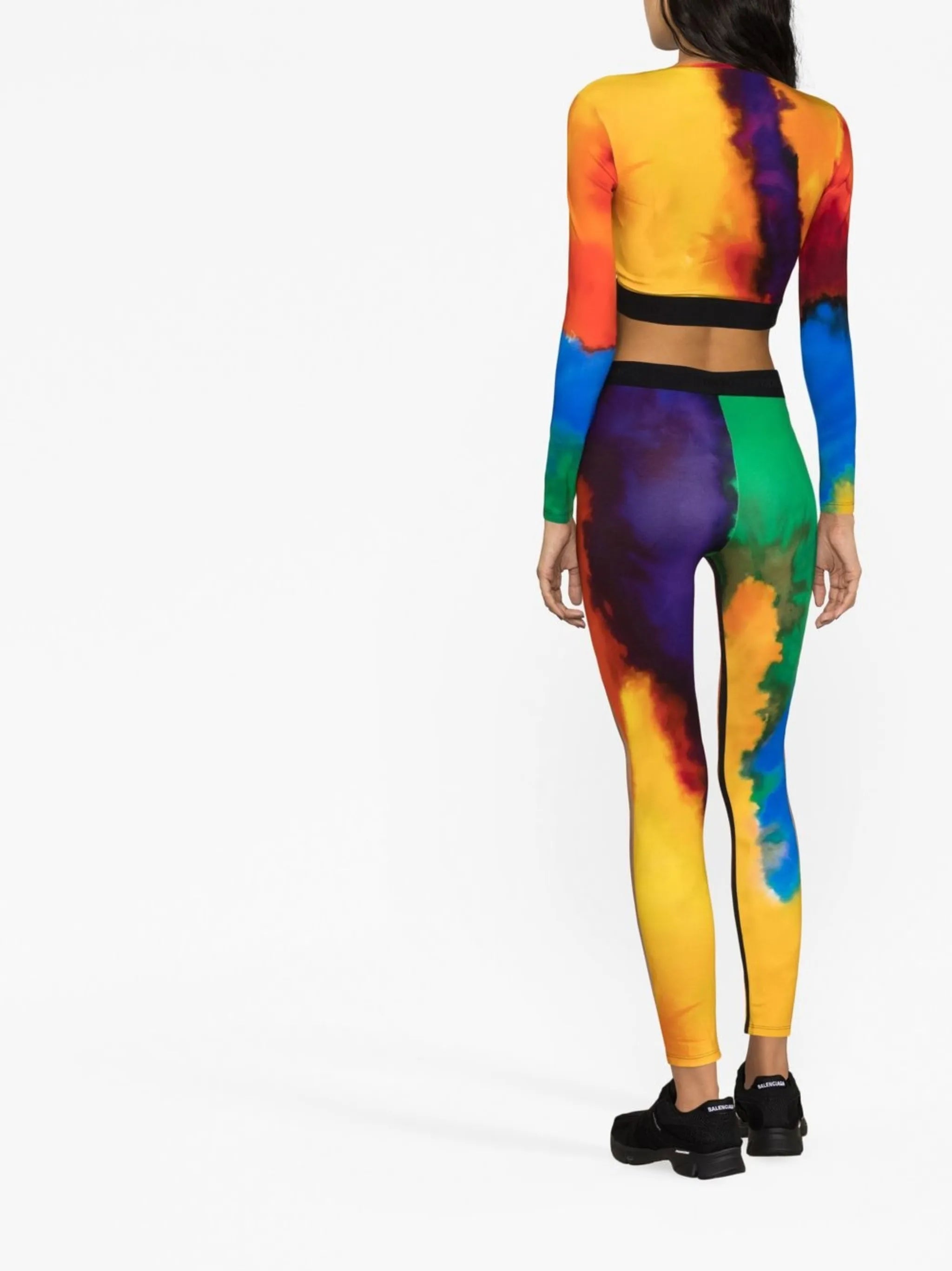 Bodyline panelled rainbow cropped top