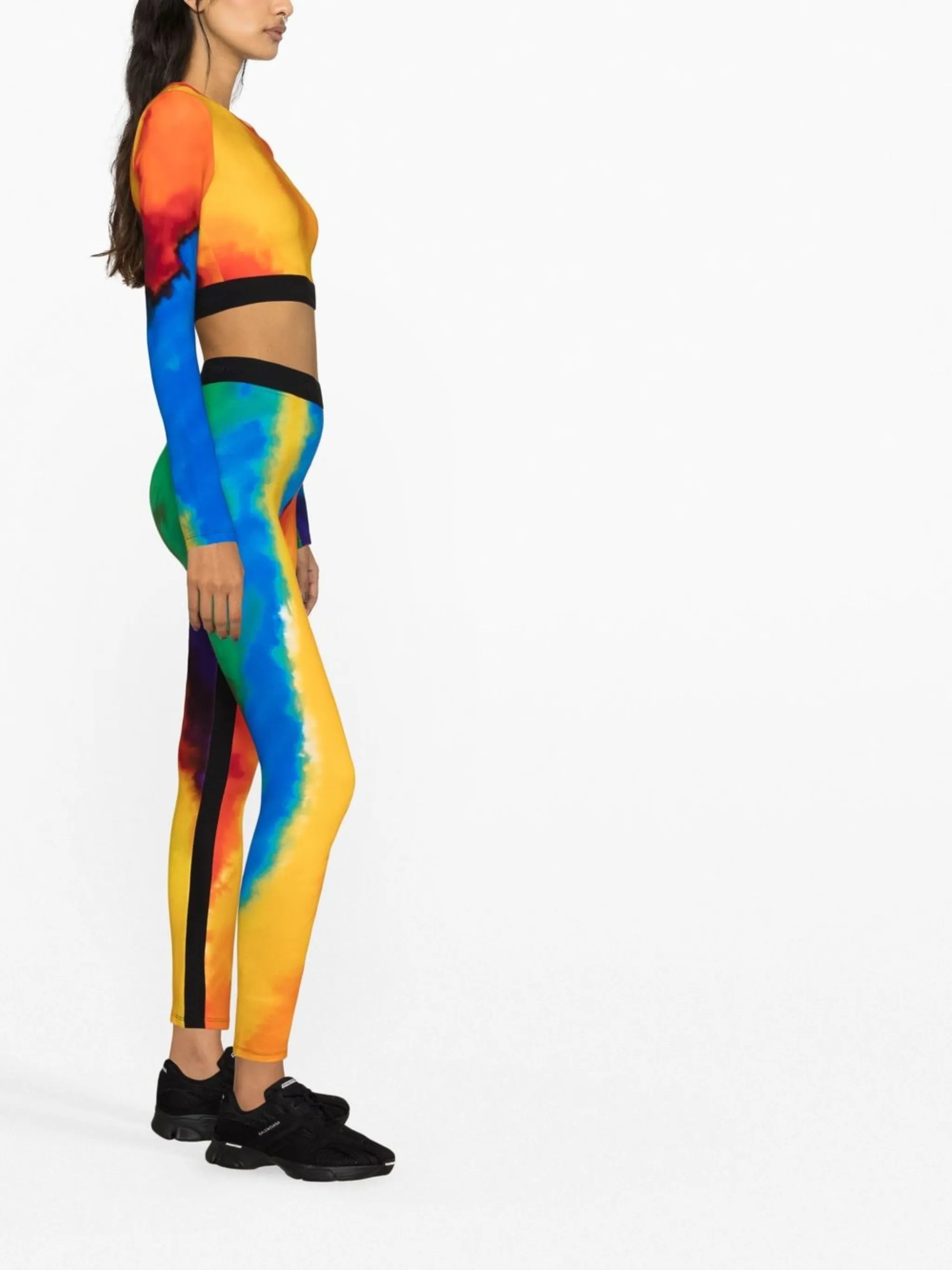 Bodyline panelled rainbow cropped top