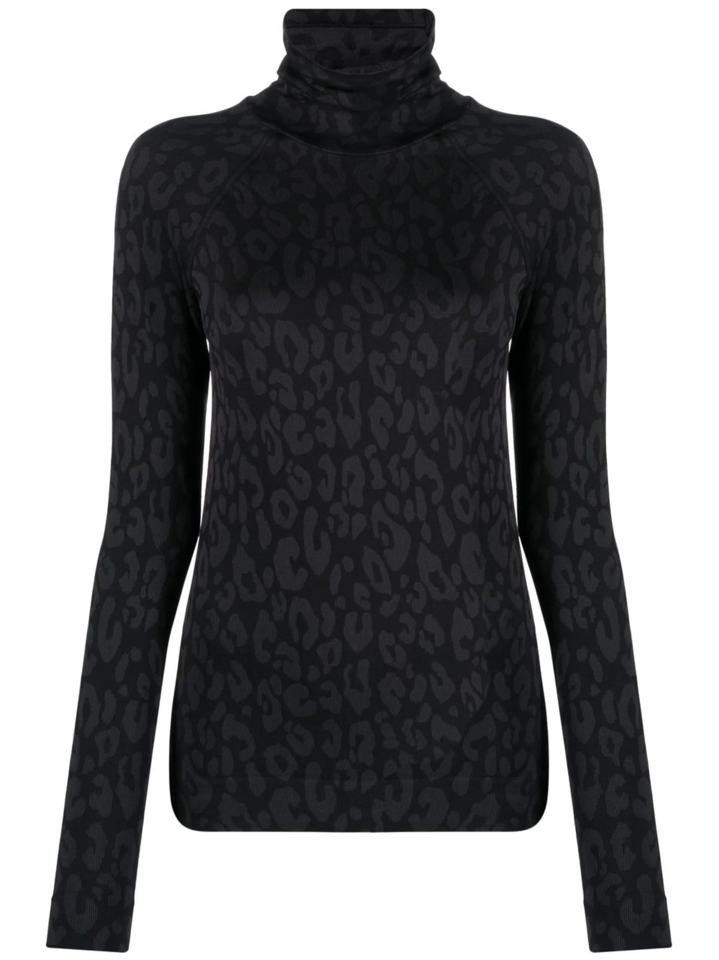 leopard-jacquard base layer top