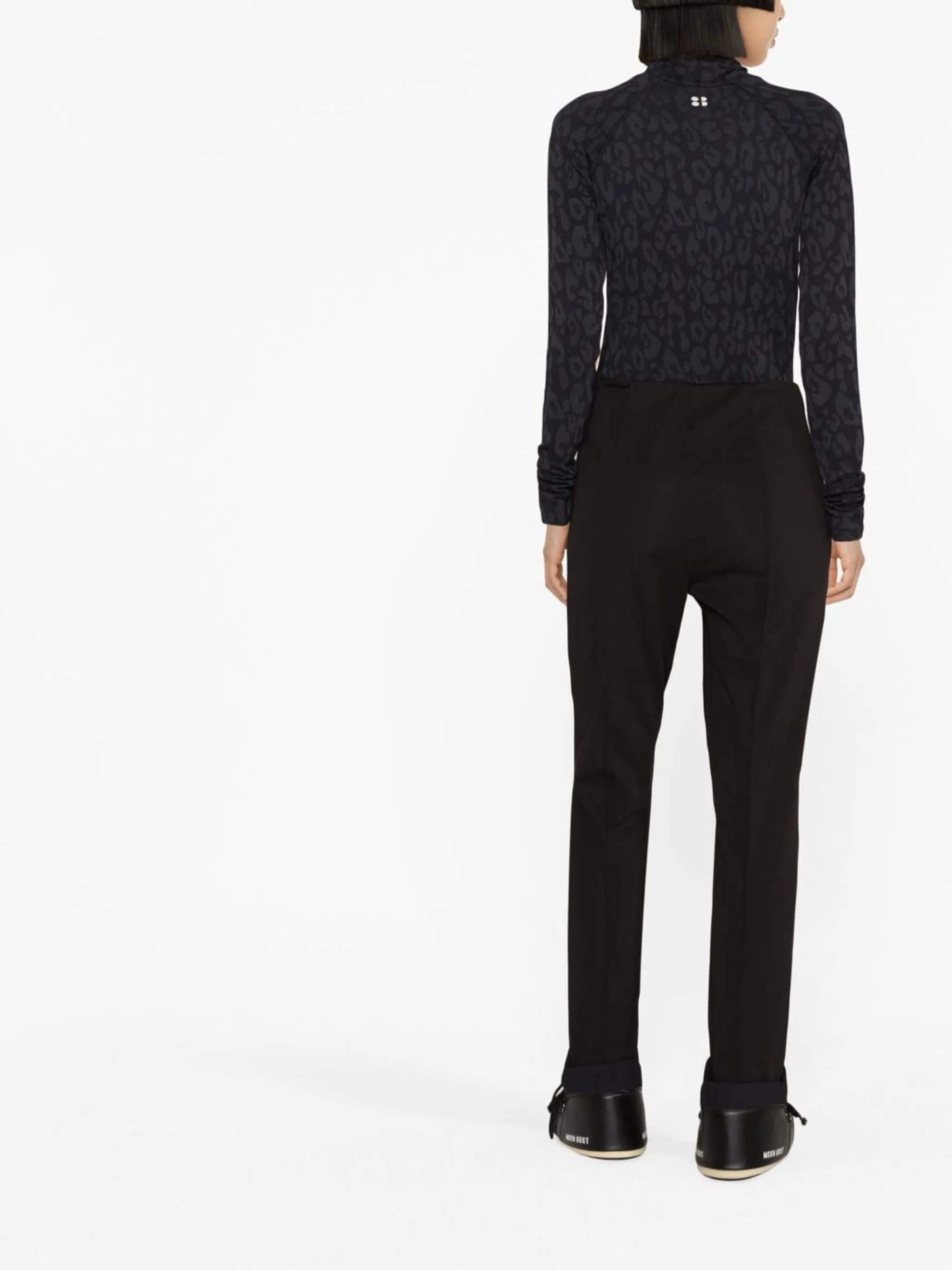 leopard-jacquard base layer top